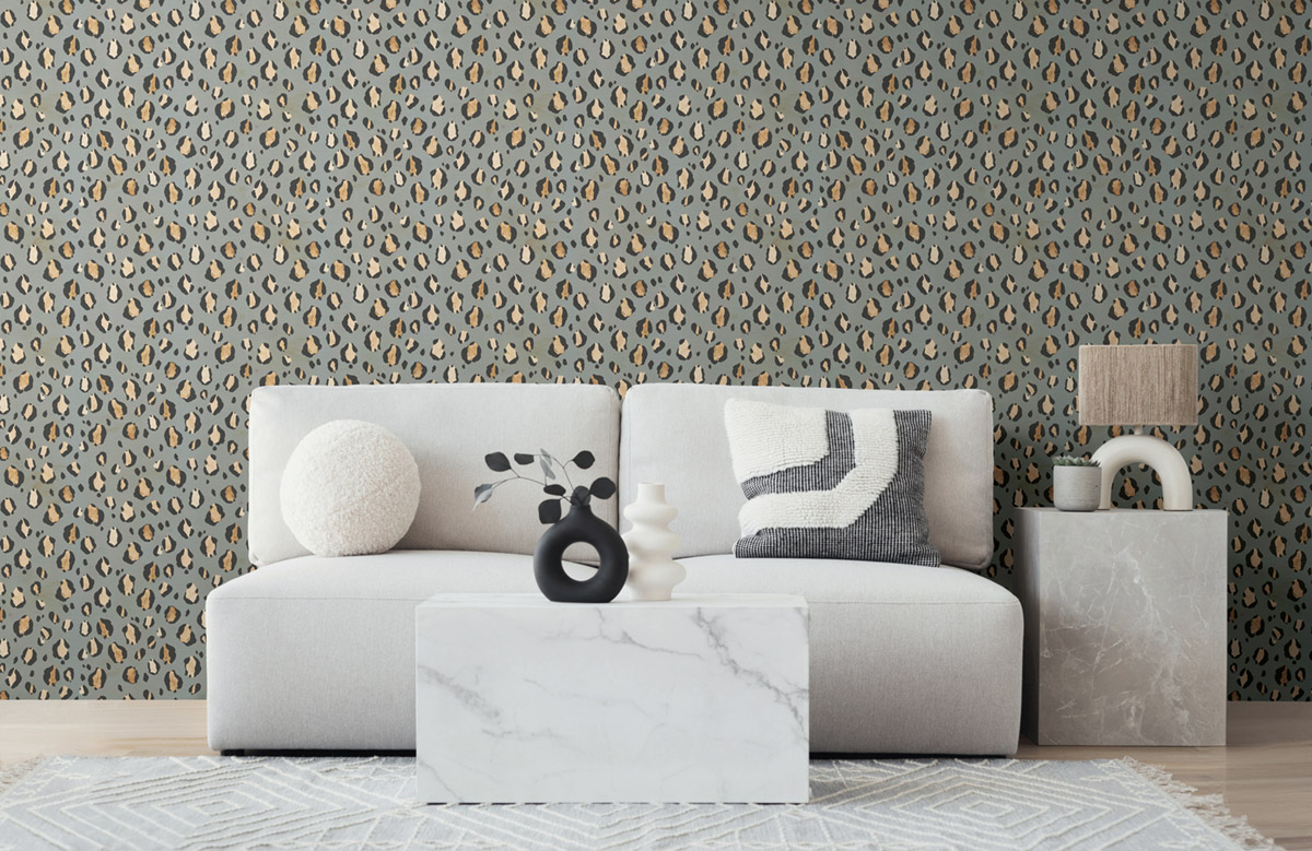 Papier peint Léopard Imprimé gris - Anna D'Andrea d'A.S. Création AMB2| Réf. AS-782162