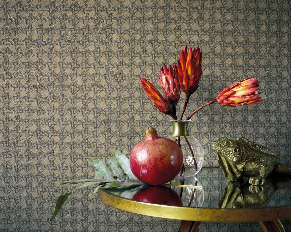 Papier peint Cannage Paja Vert Kaki - Cuba de Casadéco | Réf. CBBA84347545