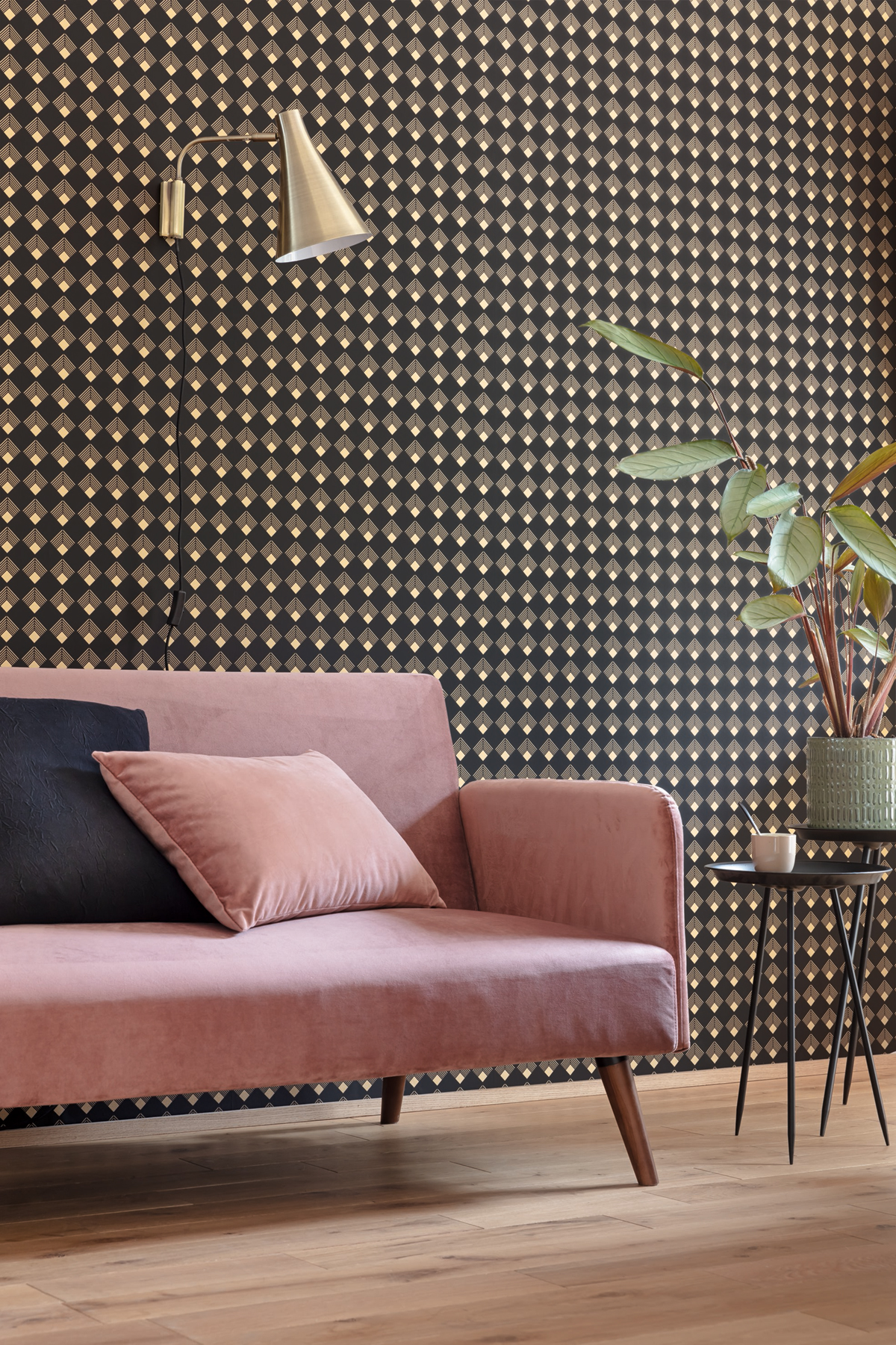 Papier peint Géométrique Patch noir - Labyrinth de Casélio | Réf. LBY102139023