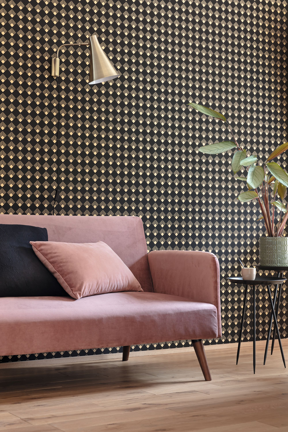 Papier peint Géométrique Patch noir doré - Moonlight 2 de Casélio AMB | Réf. MLGT102139023