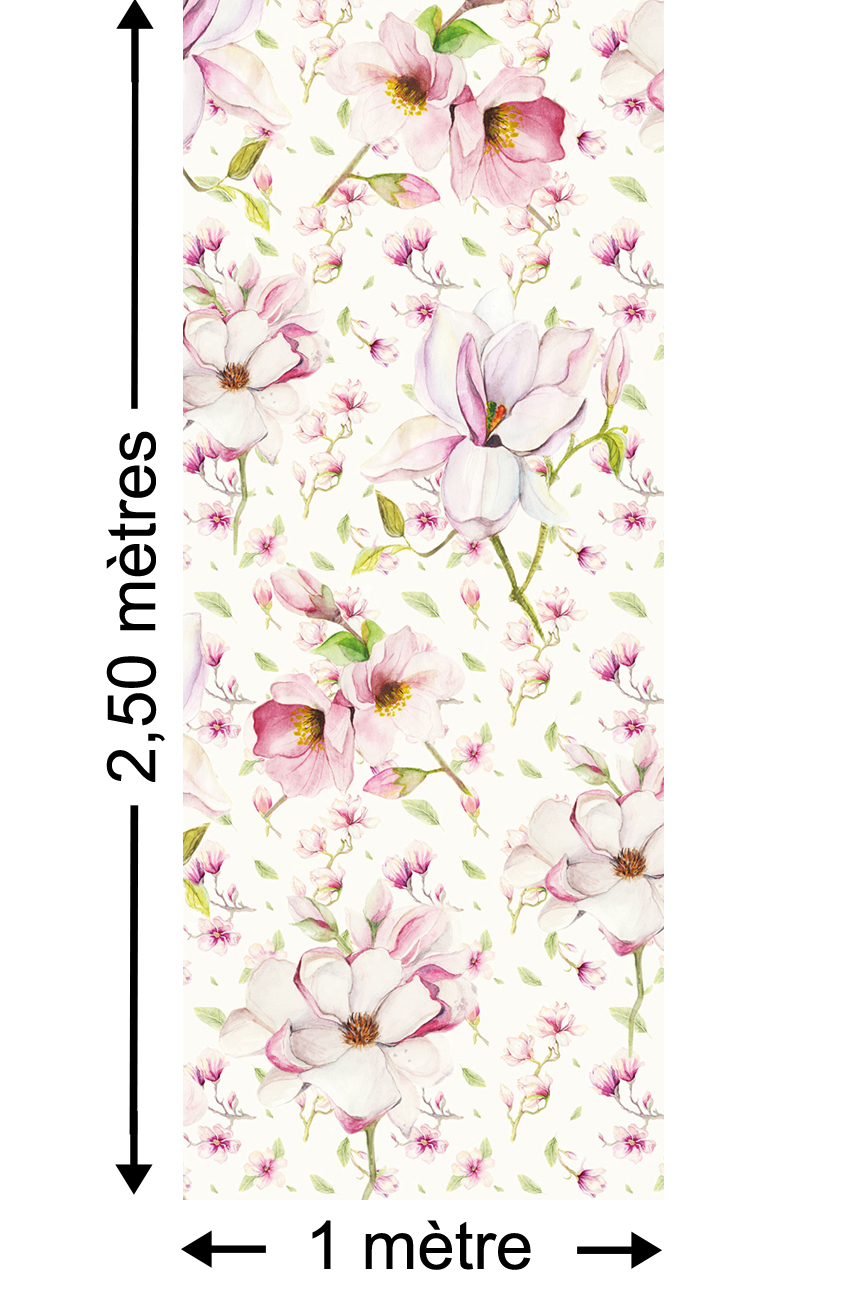 Papier peint fleurs Magnolia Panel - Papier peint lé unique Komar