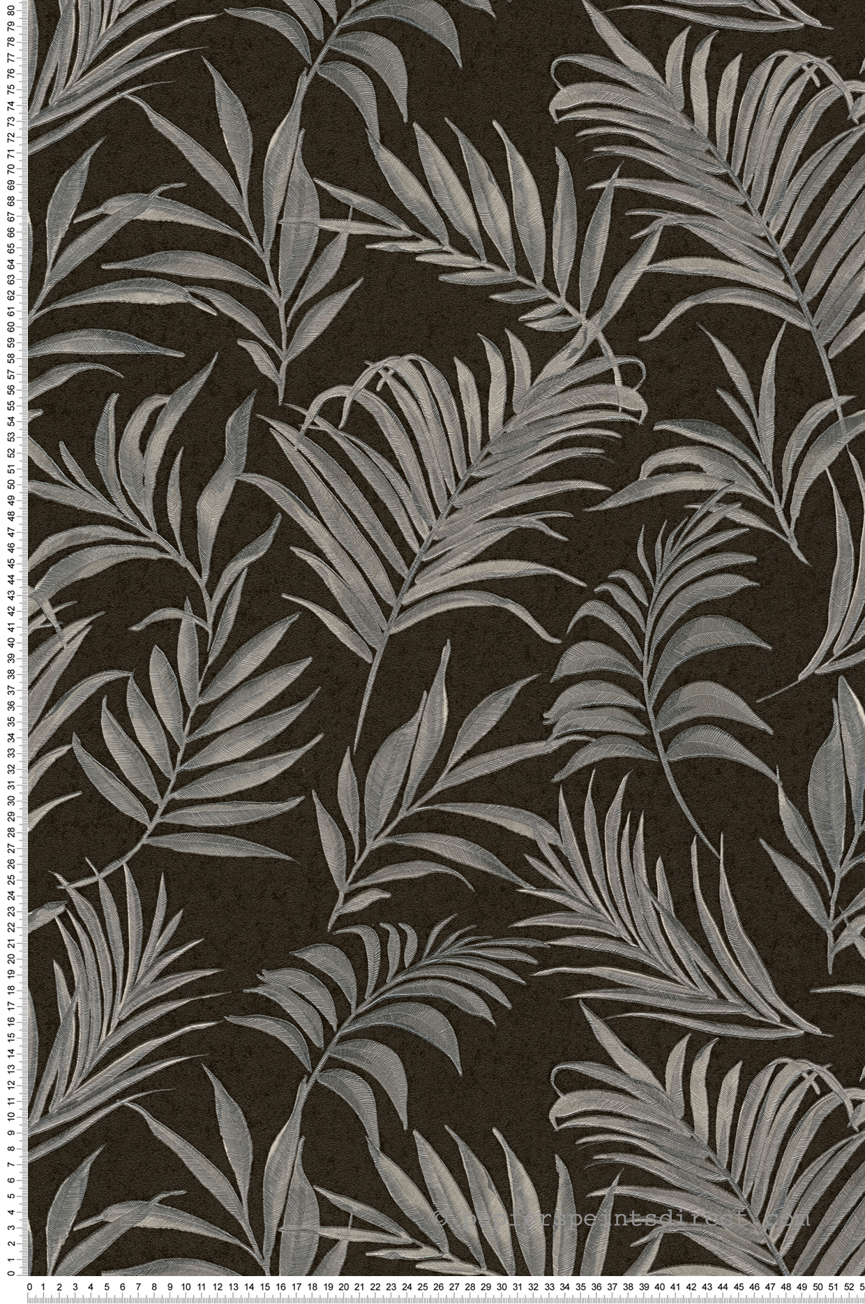 Papier peint Palmes Midnight Botanica noir argenté - Cosmoliving d'A.S. Création | Réf. AS-791087