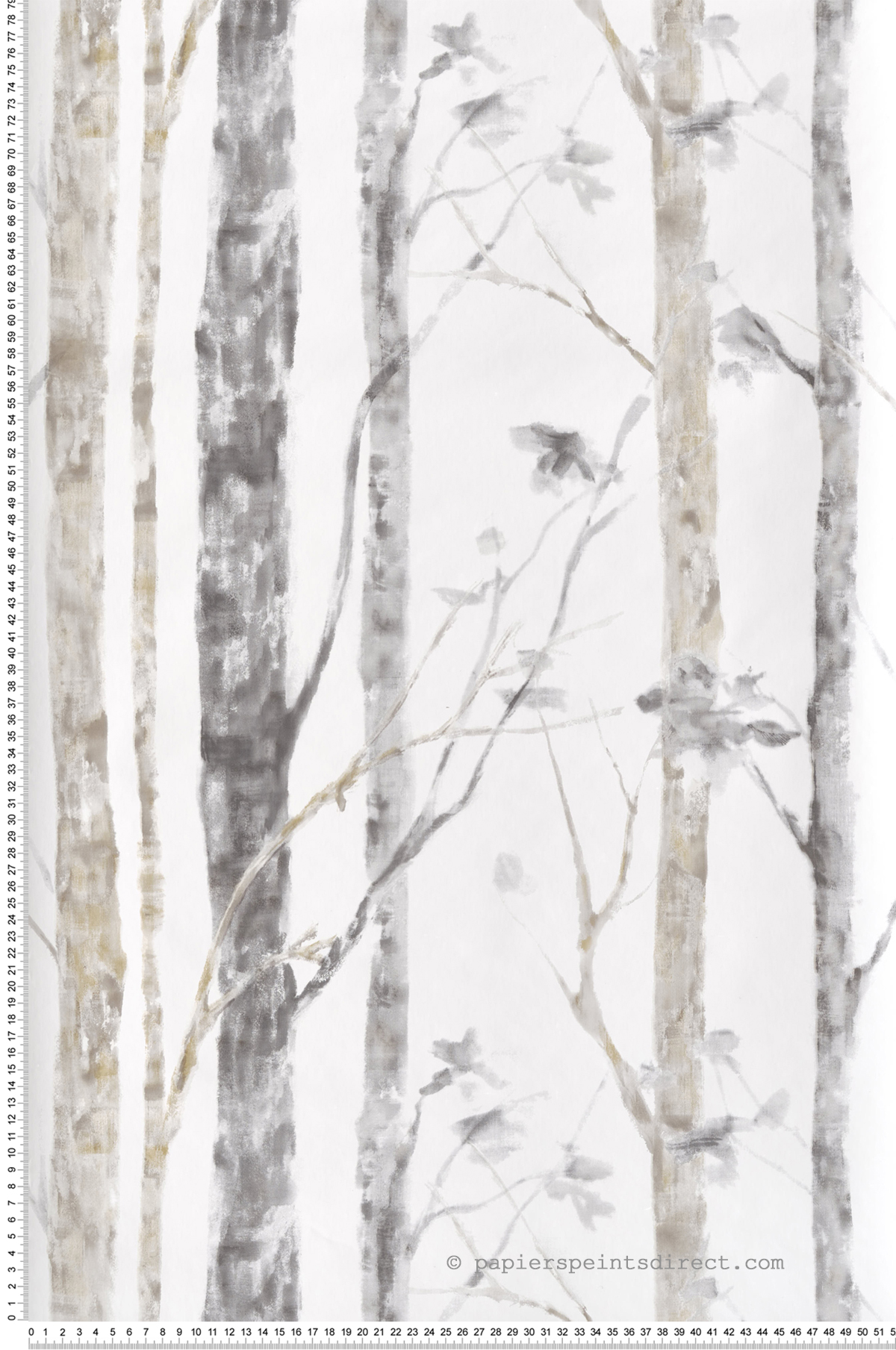 Papier peint adhésif Forêt Birch Trees gris - Les Adhésifs de Lutèce | Réf. LTC-RMK9047