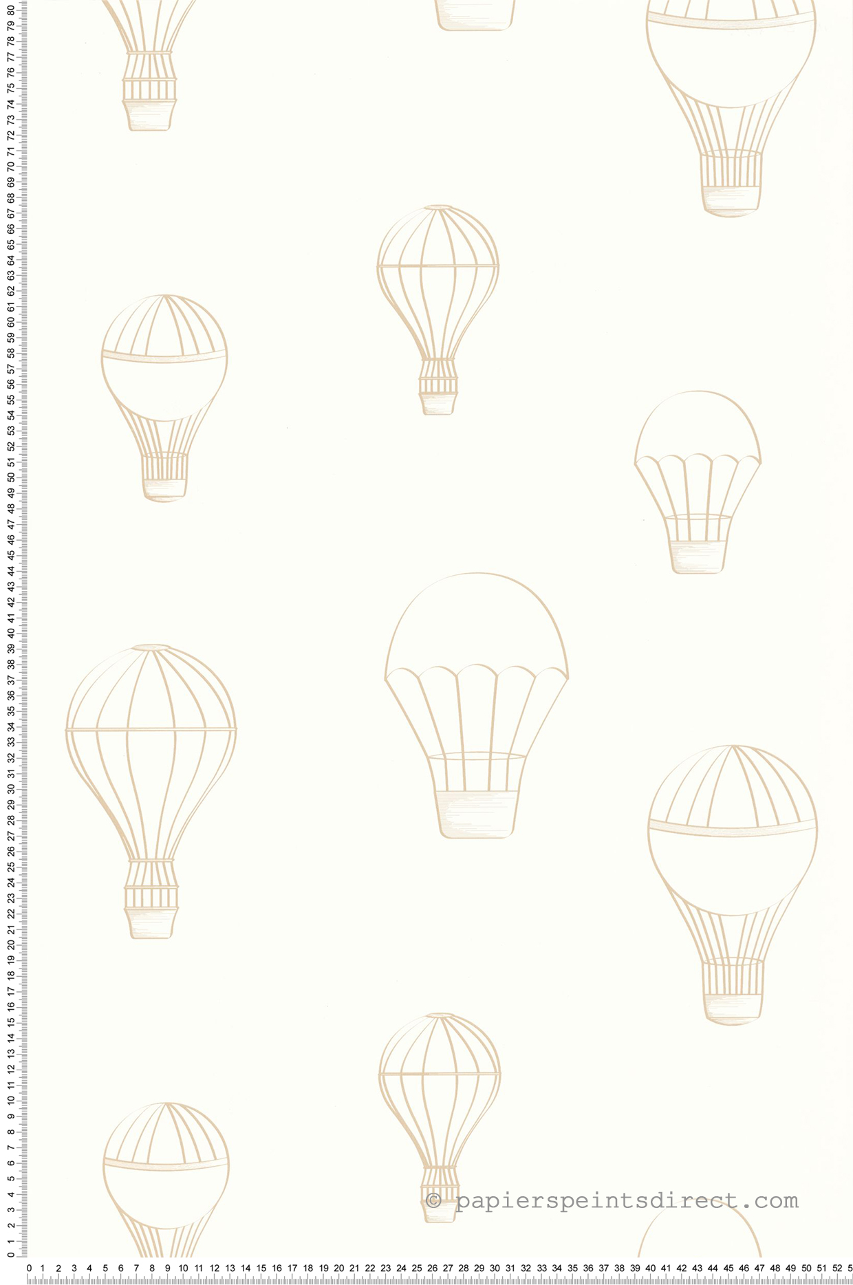 Papier peint Montgolfière Voyager beige et blanc - Autour du Monde de Casélio | Réf. ADM103461010