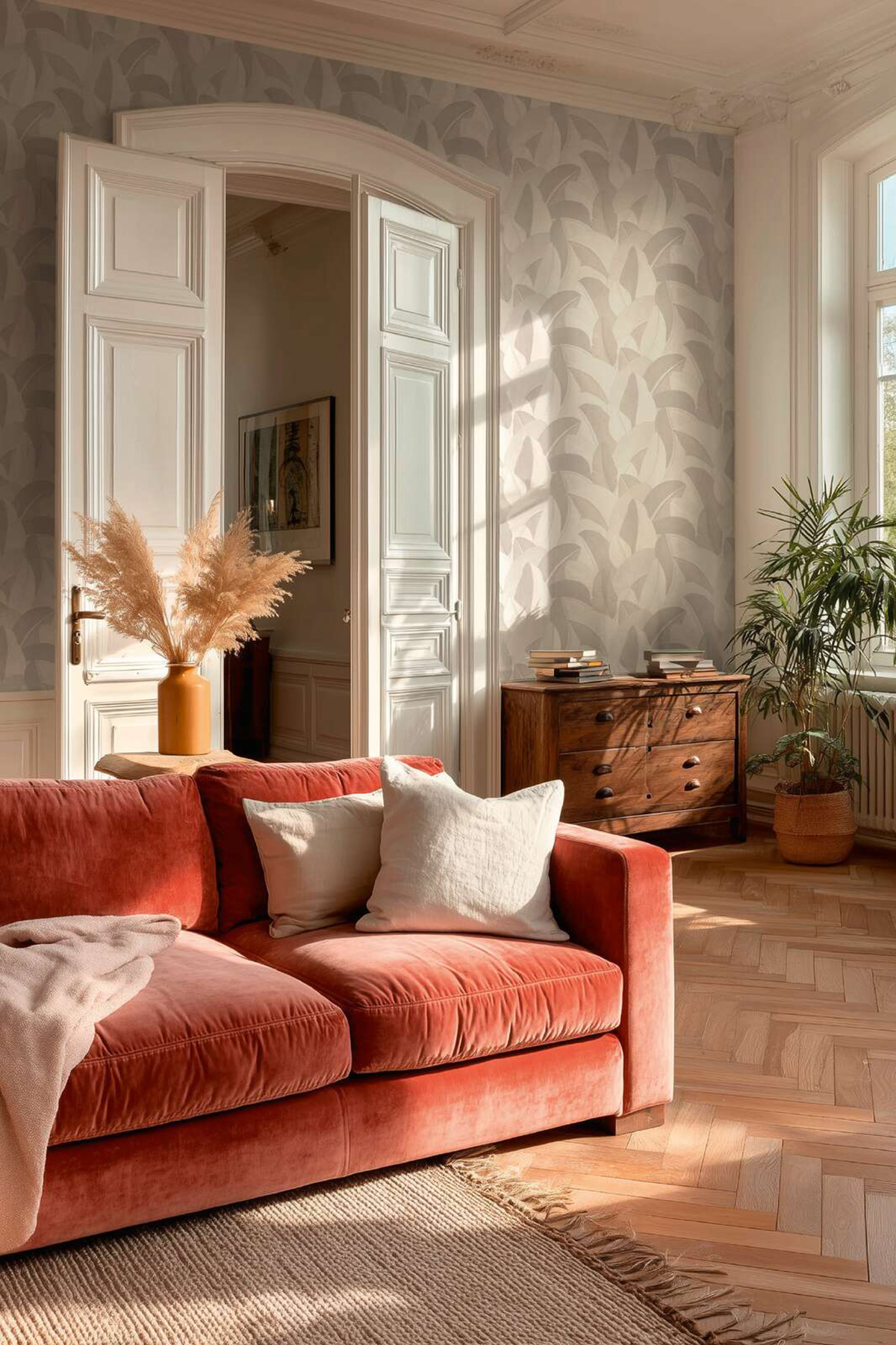 Papier peint Feuillage Graphique ivoire doré - Vibes & Styles d'A.S. Création | Réf. AS-790395