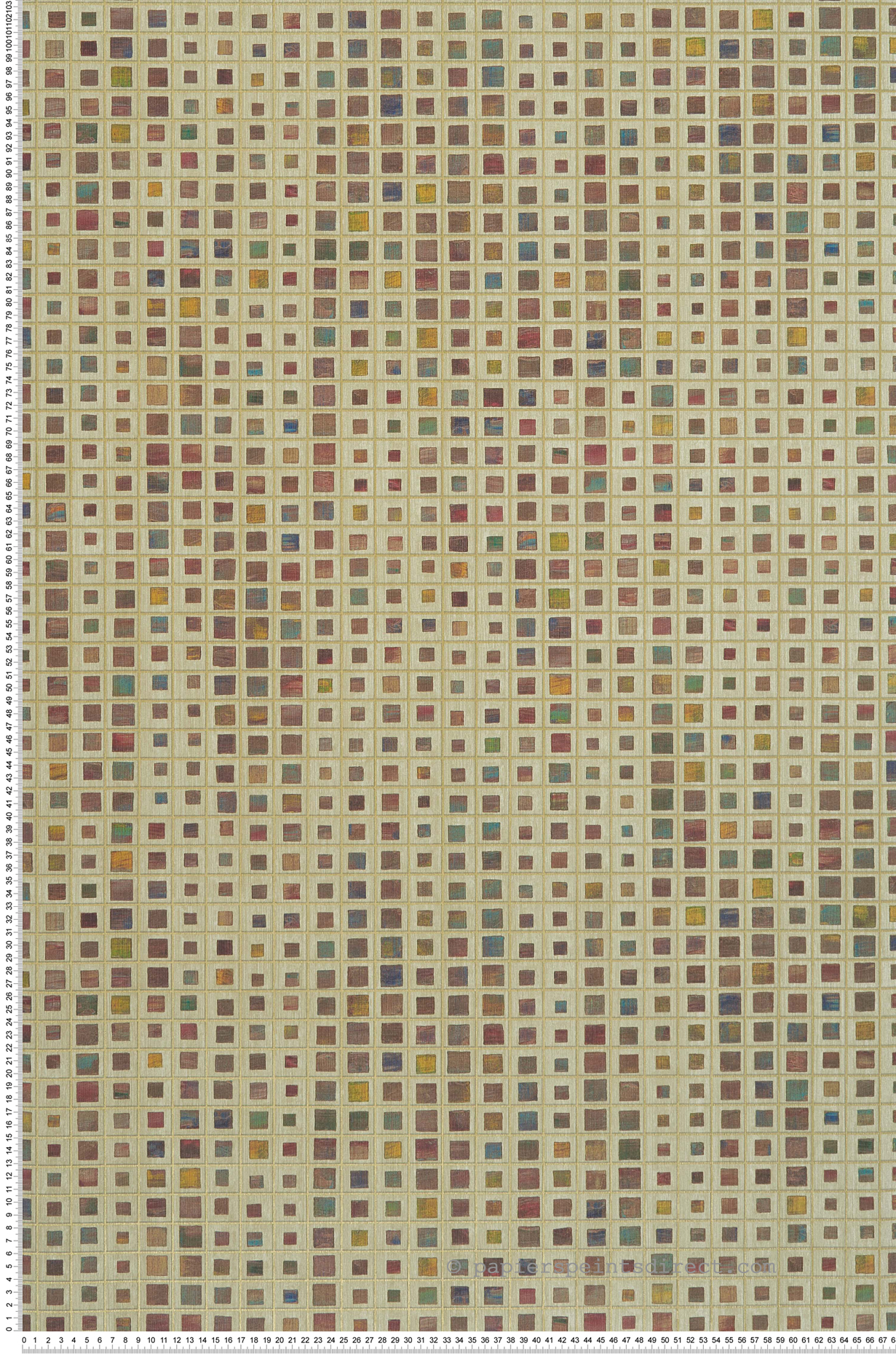 Papier peint Géométrique Mosaïque multicouleurs - Kanoko de Osborne & Little | Réf. OSB-W7551-02