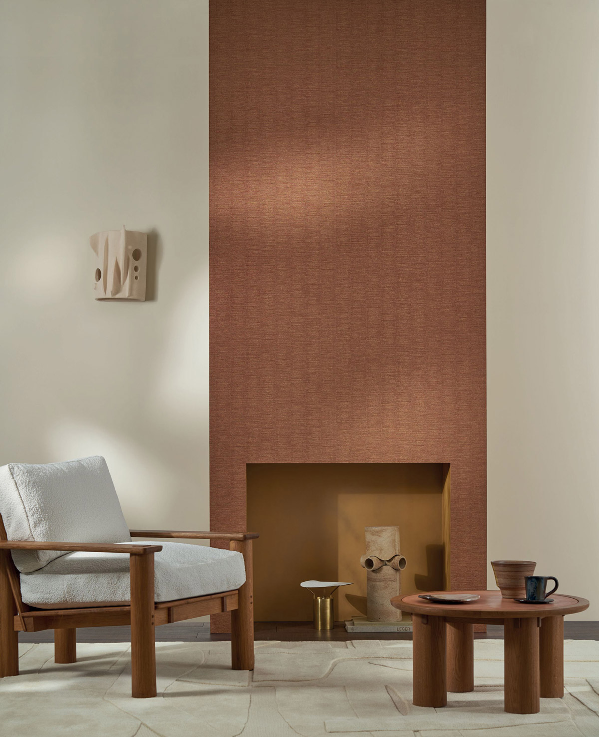 Papier peint Effet Tissu Platinum rouille cuivré - Cérame de Casamance | Réf. CAS-B75073160