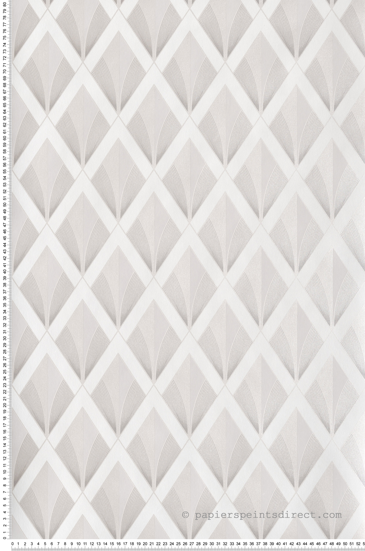 Papier peint Losange Art Déco Chrysler blanc nacré - Twenties de Casadéco | Réf. TWNT88670222