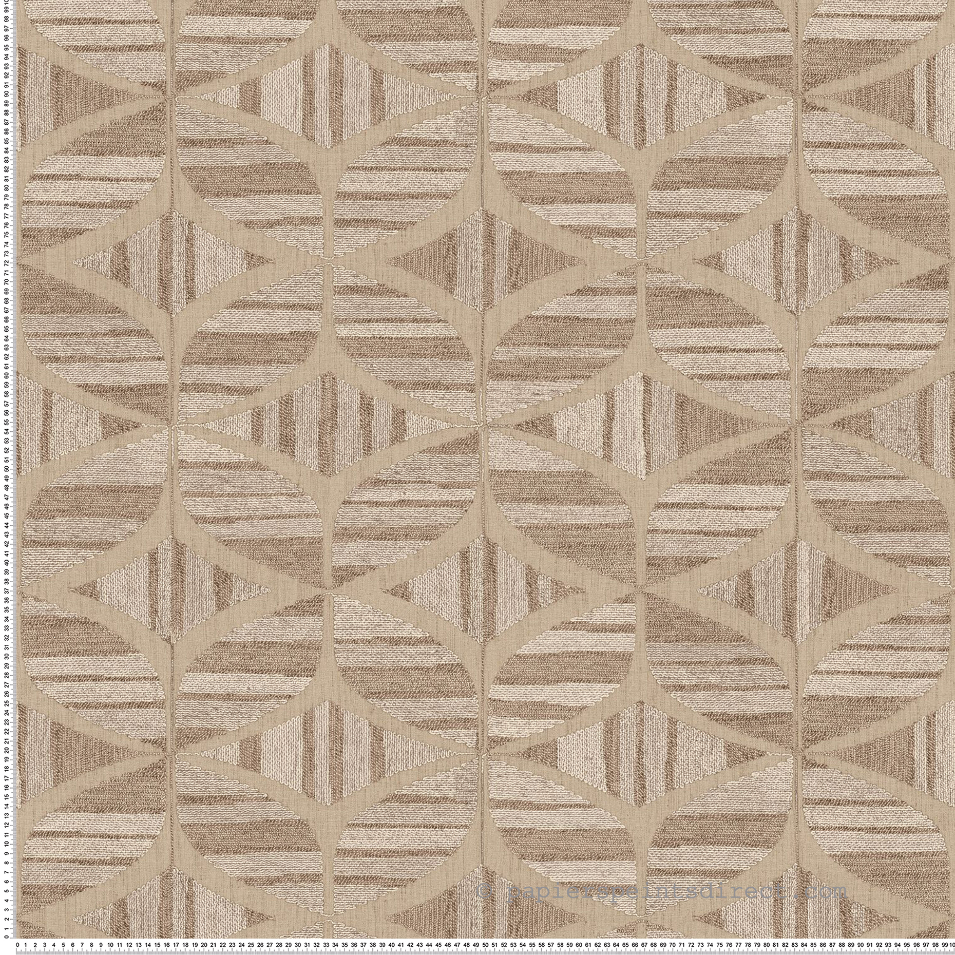 Papier peint Géométrie Tressée Filandra taupe - Broderies de Casamance | Réf. CAS-76982446