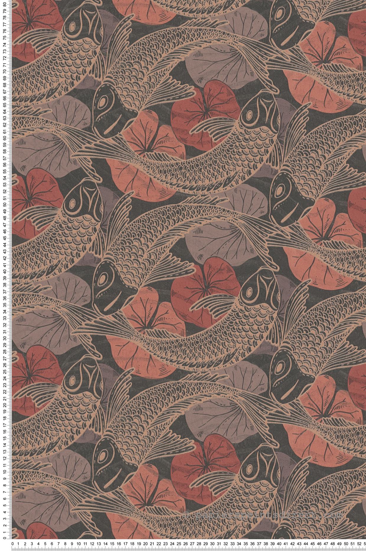 Papier peint Poisson Carpe Koï rouge - Metropolitan Stories 2 d'AS Création | Réf. SP15486