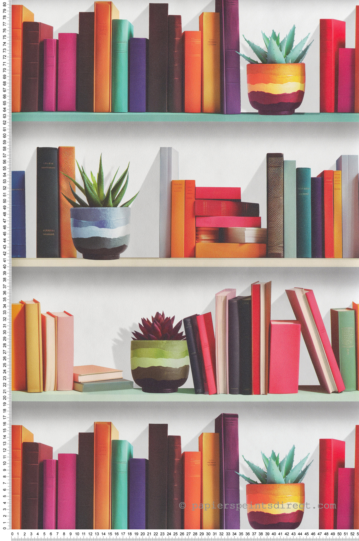 Papier Peint Bibliothèque Plante multicouleurs - Artifice d'Ugépa | Réf. UGP-M79510