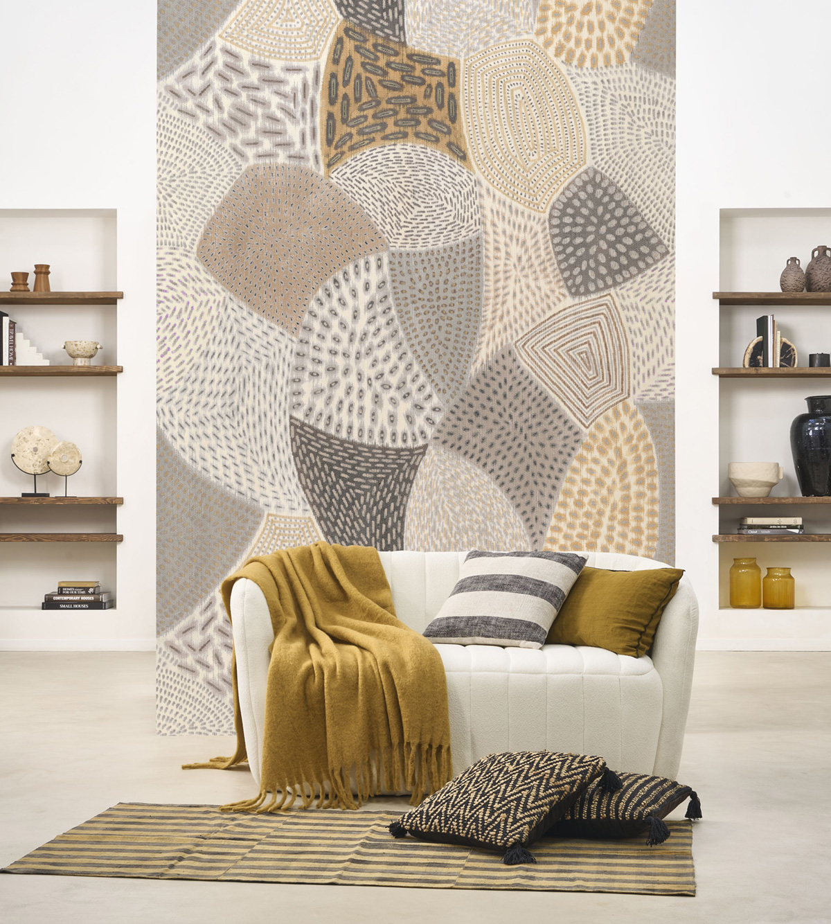 Papier peint panoramique Patchwork Fresco S gris 200X250 - Matera de Casadéco | Réf. MATA201181005