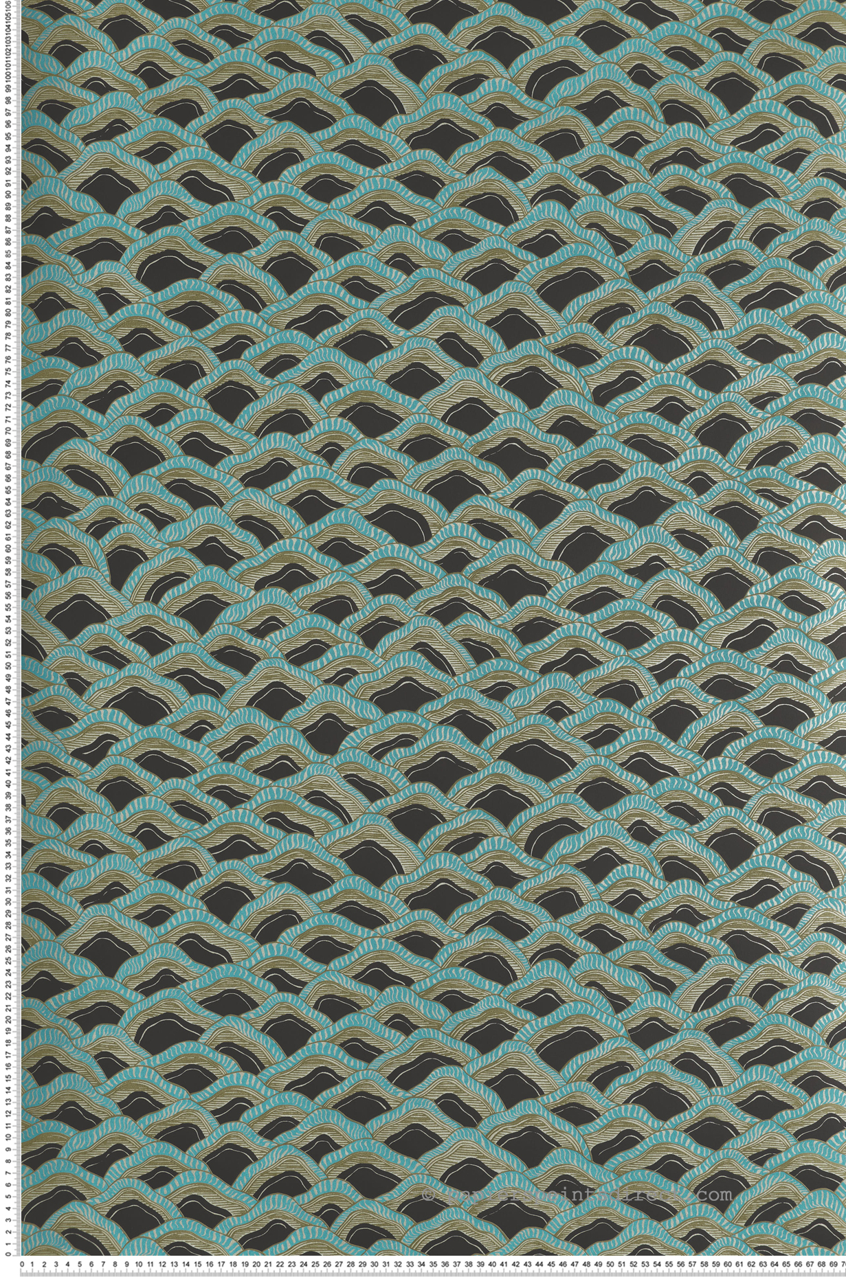 Papier peint Colline Munro turquoise métallisé - Rhapsody de Masureel | Réf. MAS-RHA303