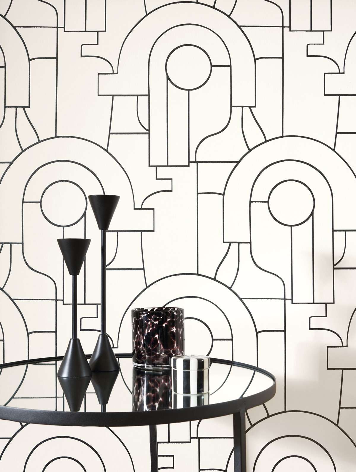 Papier peint Graphique Arty noir métal - Iconic de Casadéco AMB2 | Réf. CONI88410528