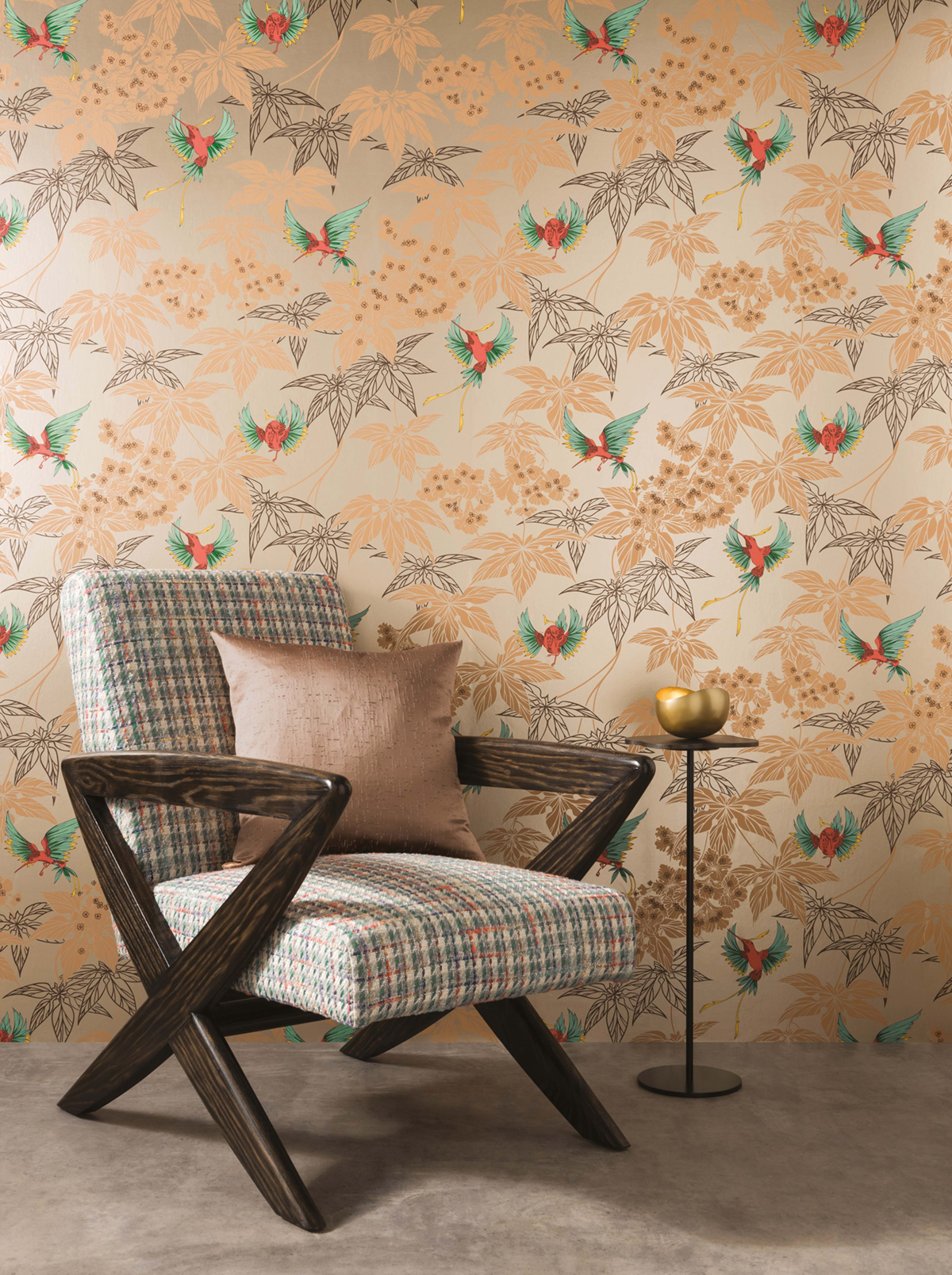 Papier peint Feuillage Grove Garden doré - Folium de Osborne & Little | Réf. OSB-W5603-08