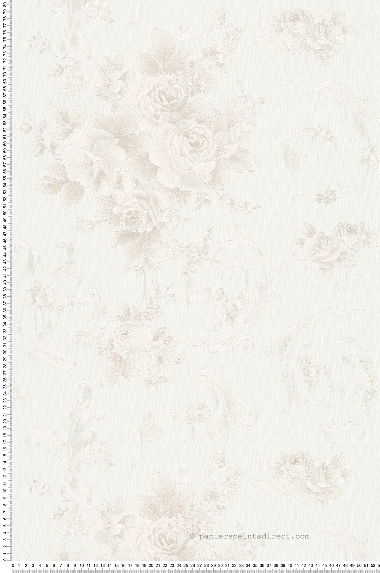 Papier peint Fleurs classiques blanc/gris Paillettes - Romantica 3 et Romantico AS Création | Réf. SP03574