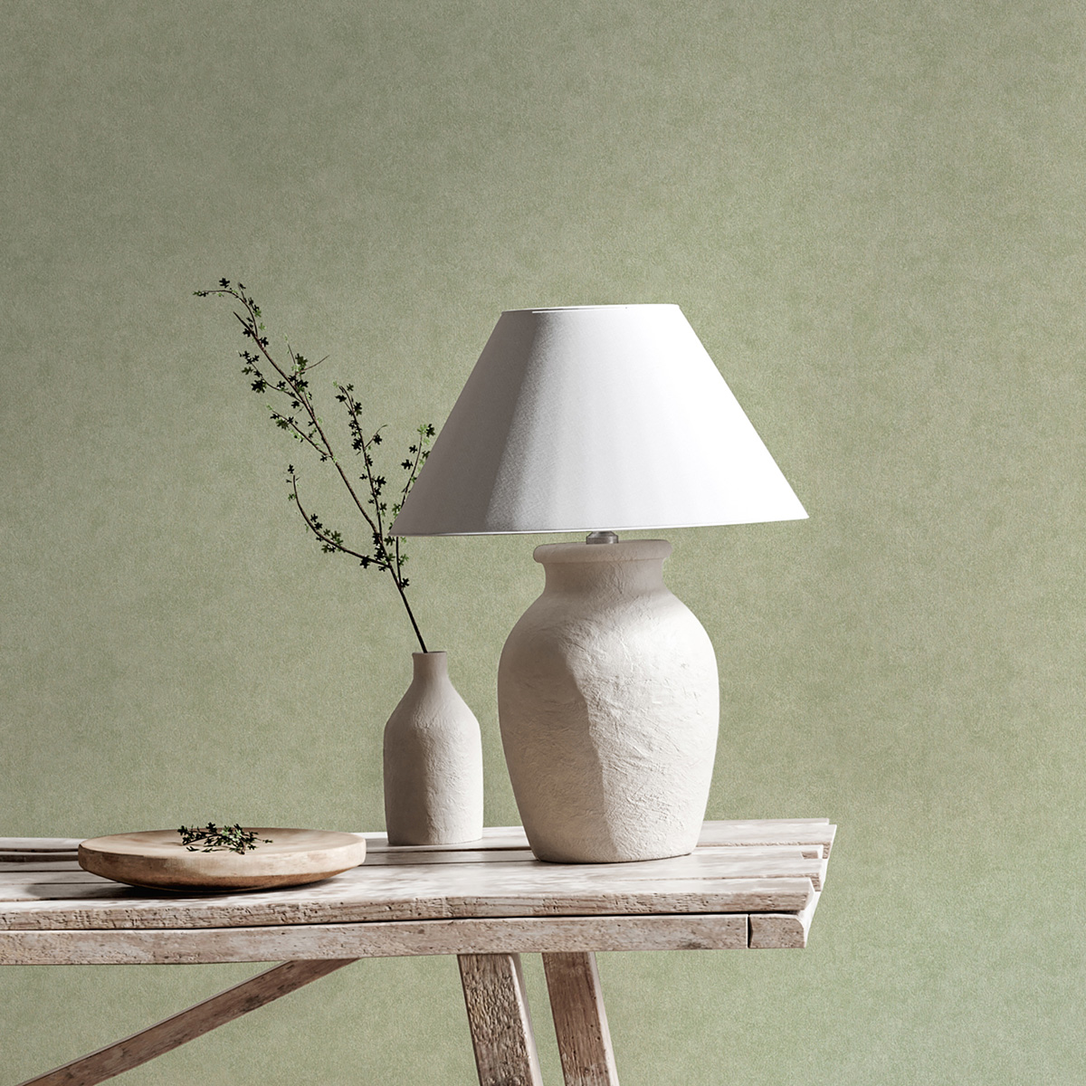 Papier peint Uni Texturé Heritage vert sauge - Beaux Arts de Lutèce AMB1| Réf. LTC-M1837