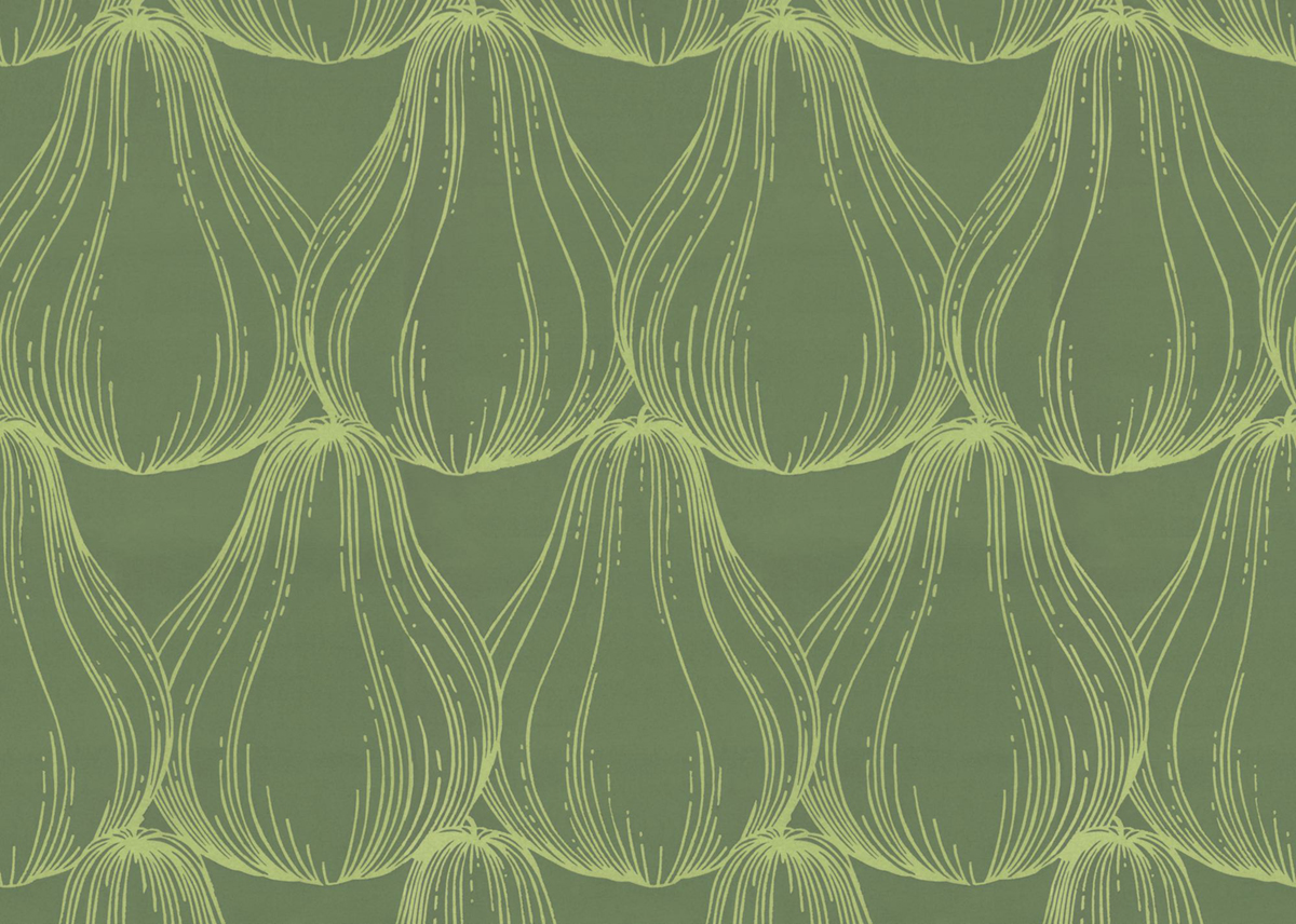 Papier peint panoramique Poires Graphiques vert - Seasons de Komar