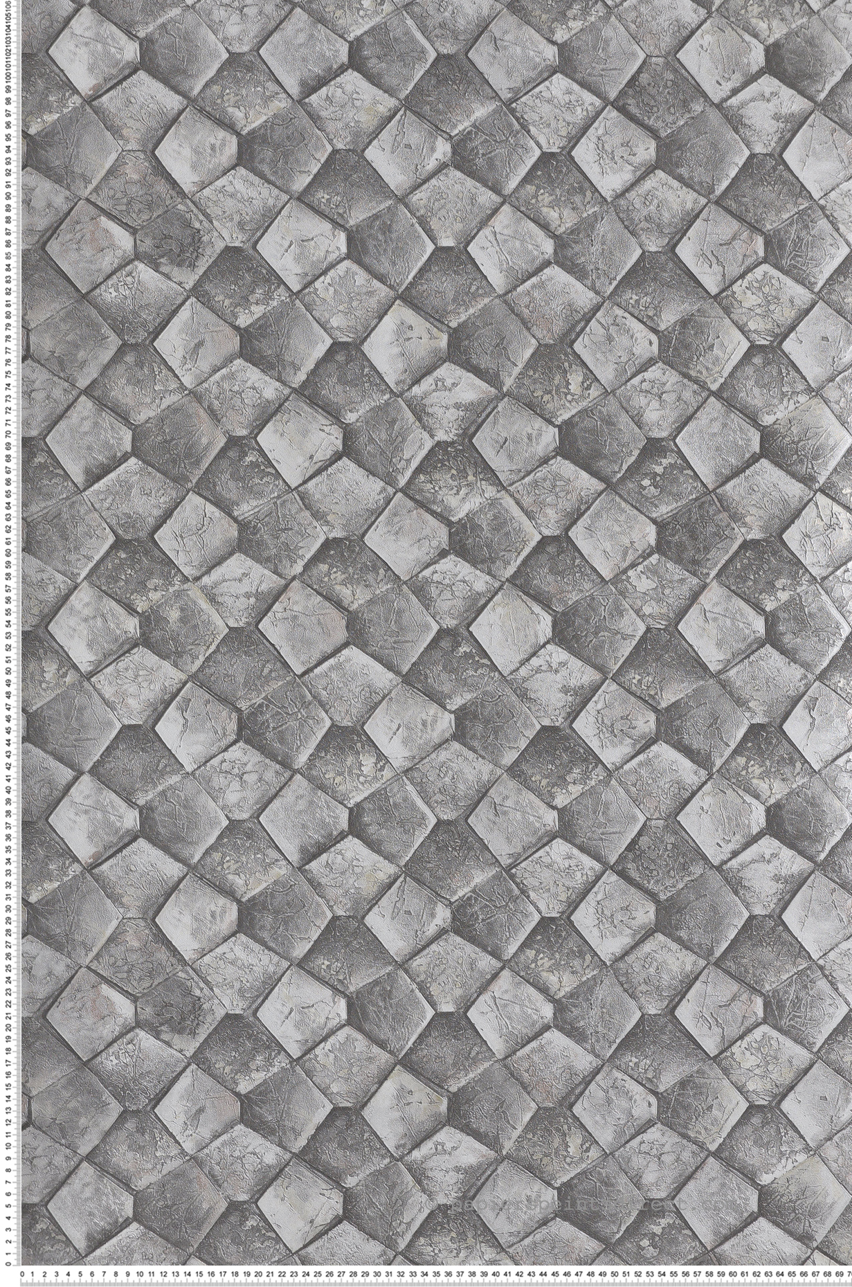 Papier peint Pierre Mur gris plomb argenté - Eclectic de Montecolino | Réf. MC-34908