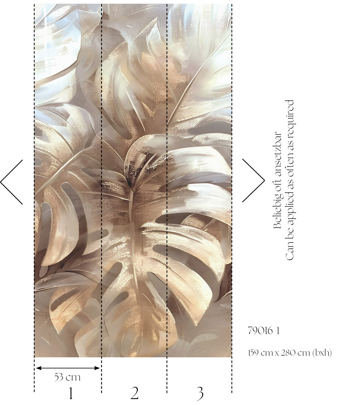 Papier peint panoramique Monstera Botanical Elegance - Metropolitan Stories 4 Hot Spots d'A.S. Création AMB2| Réf. AS-790161