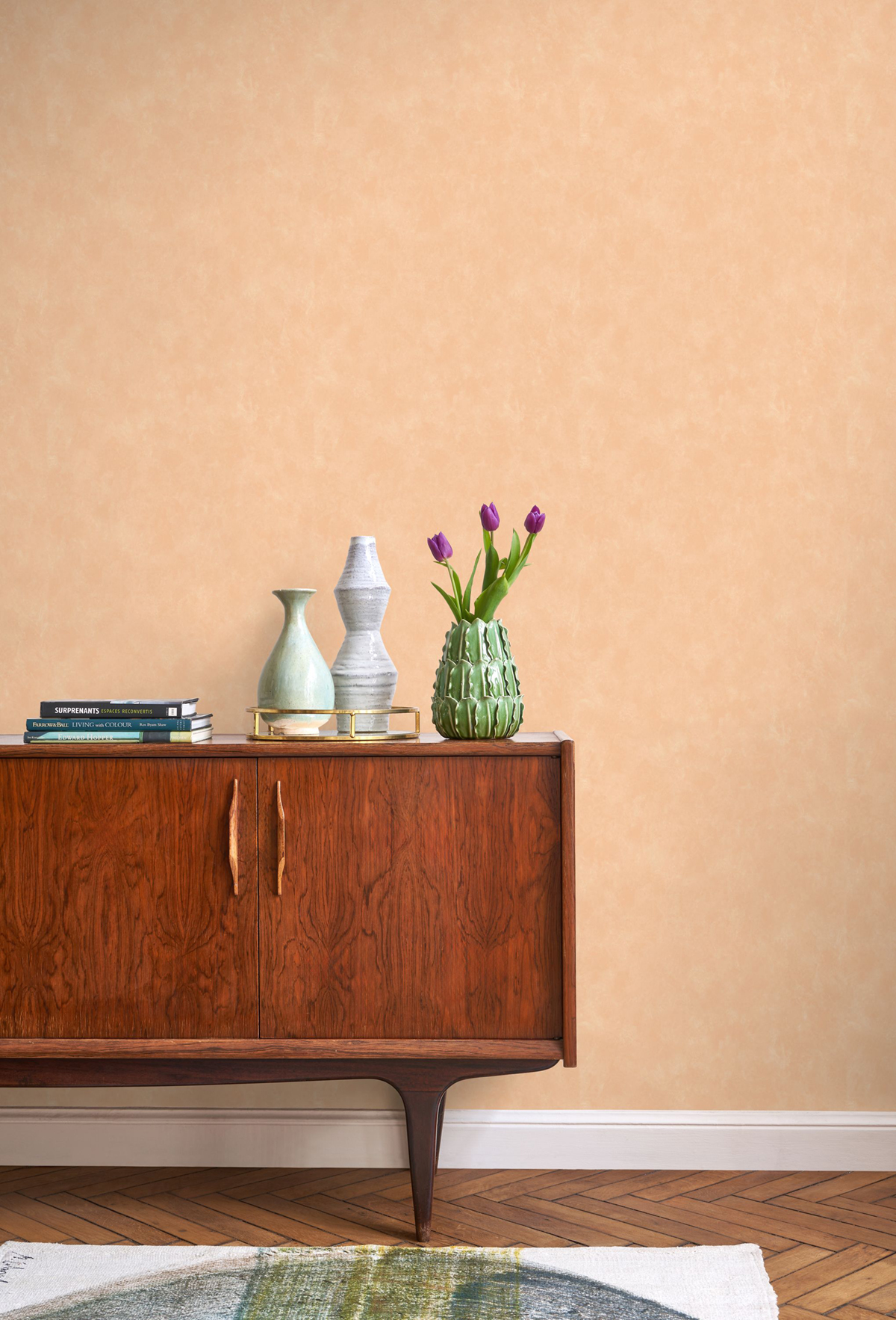 Papier peint Uni Buvard Vallauris abricot - Echappée Belle de Casadéco | Réf. ECHA89853232