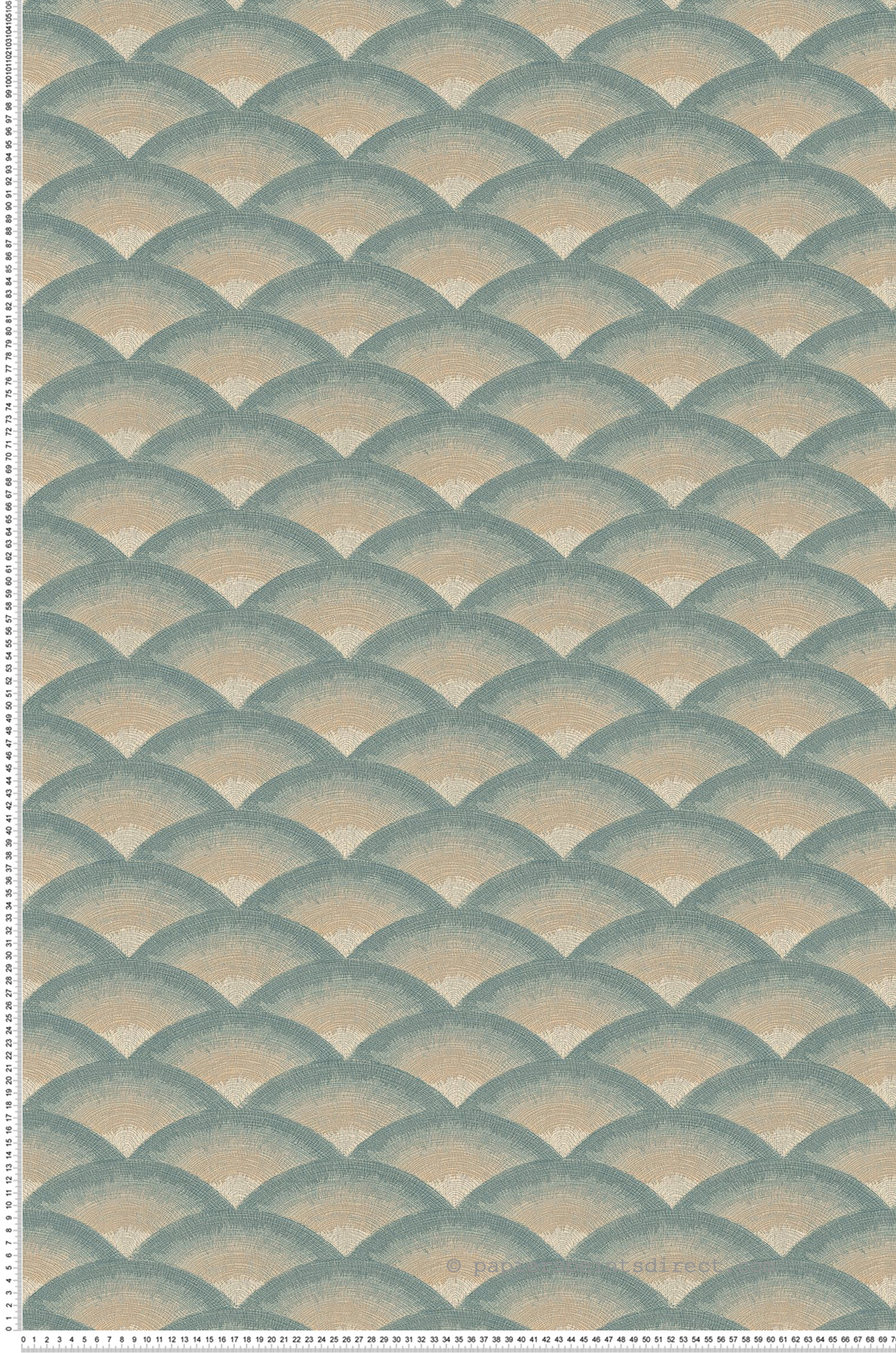 Papier peint Eventail Nami céladon lin - Légendes de Casamance | Réf. CAS-70091120