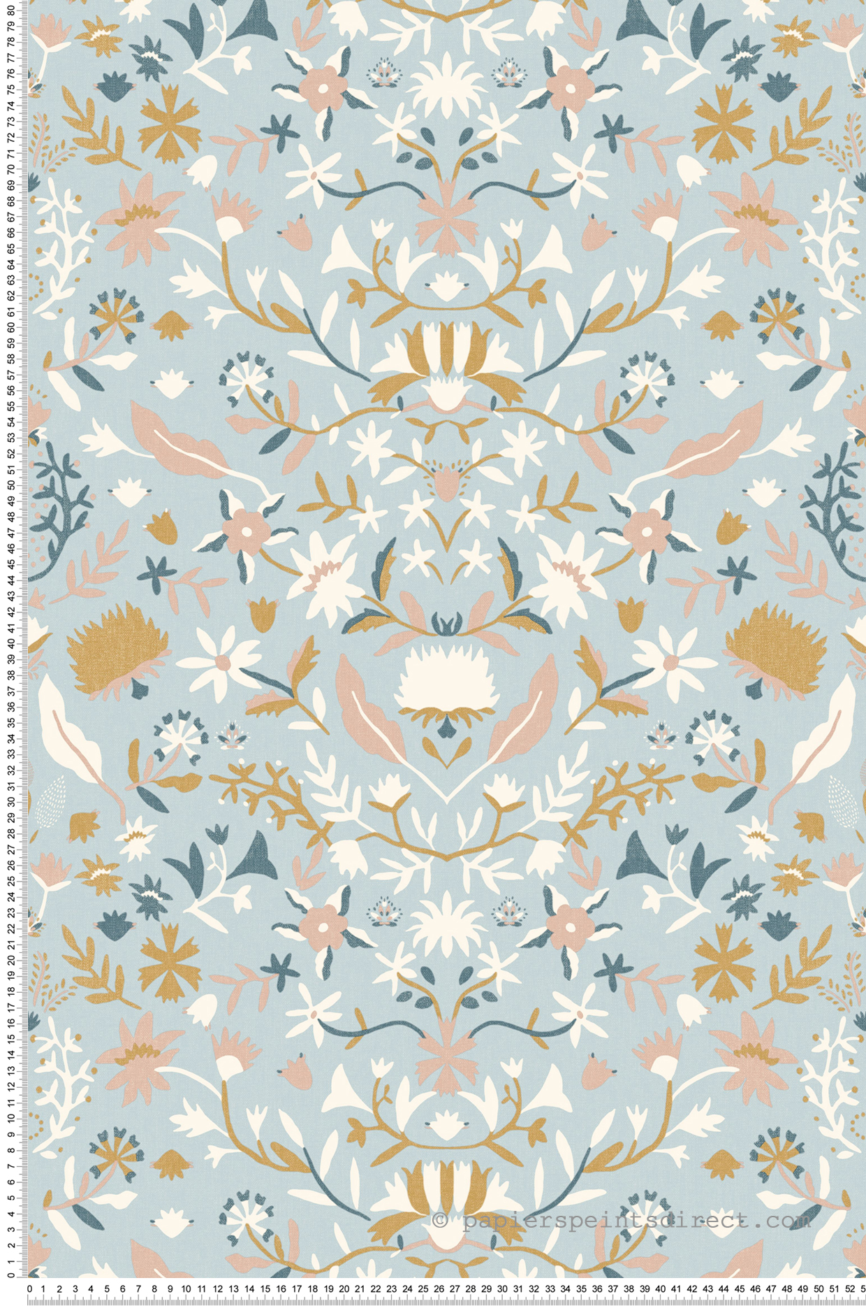 Papier peint Fleur Alizée Liberty bleu - Bohème de Casélio | Réf. BOM103196404