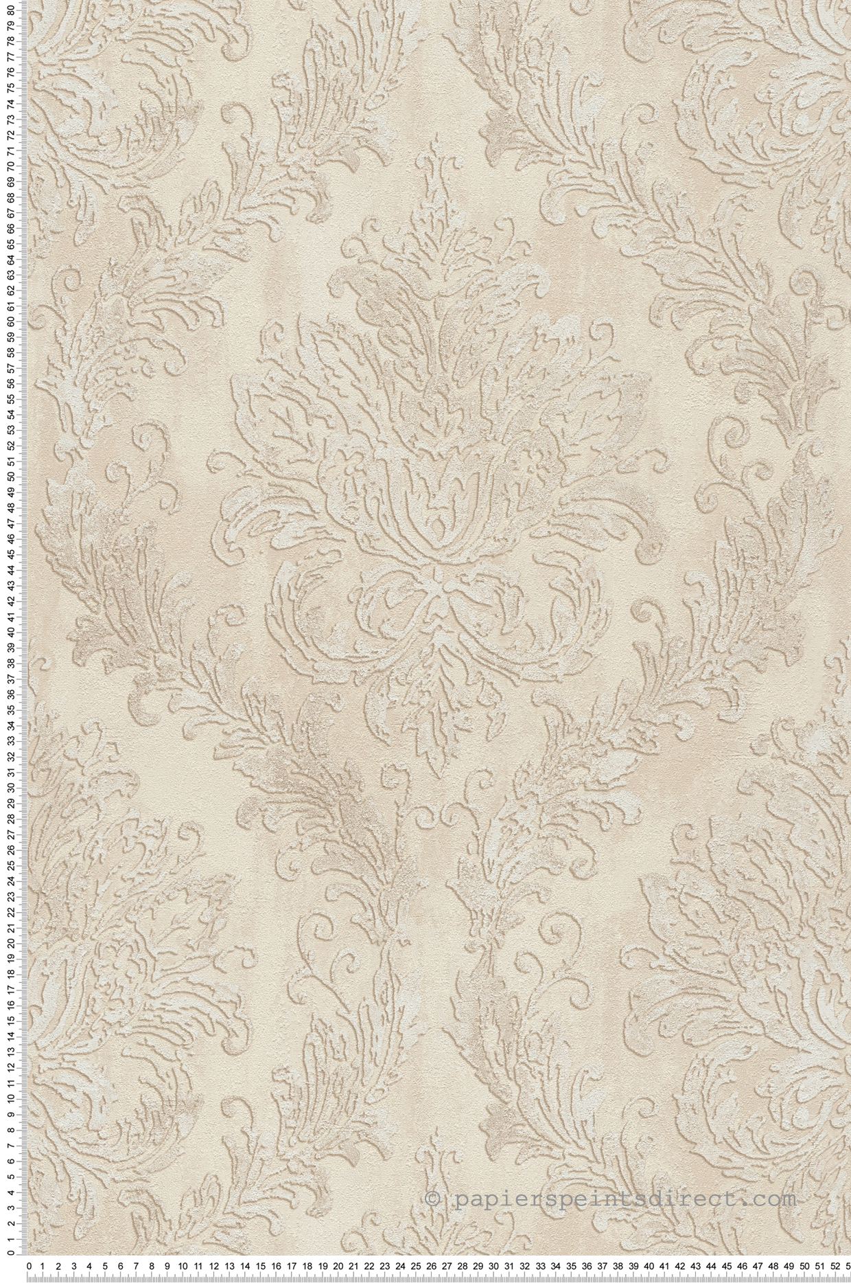 Papier peint Baroque Médaillon beige lin irisé - History of Art 2 d'AS Création | Réf. AS-790495