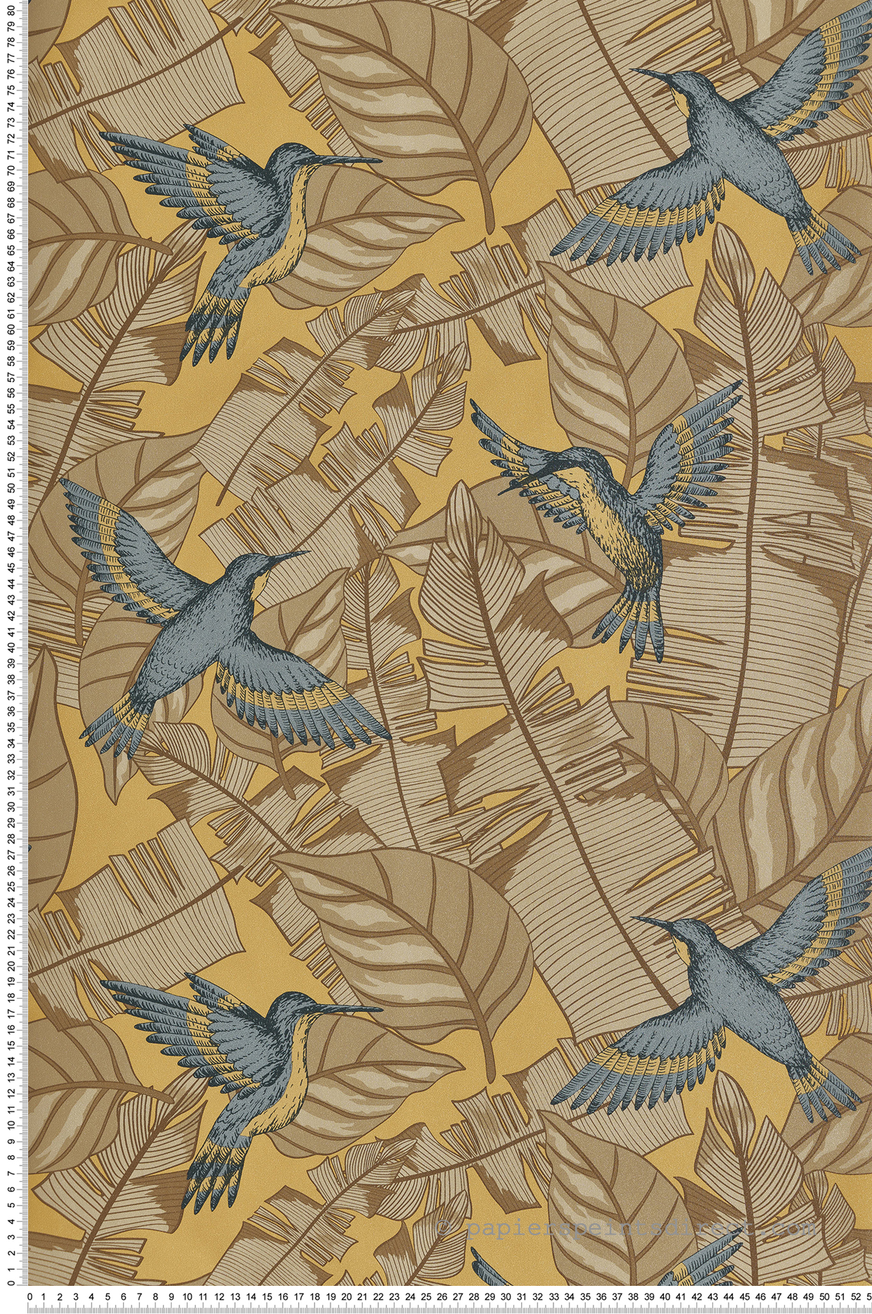 Papier peint Oiseau Colibri jaune - Jardin d'Eden de Lutèce | Réf. LTC-51200402