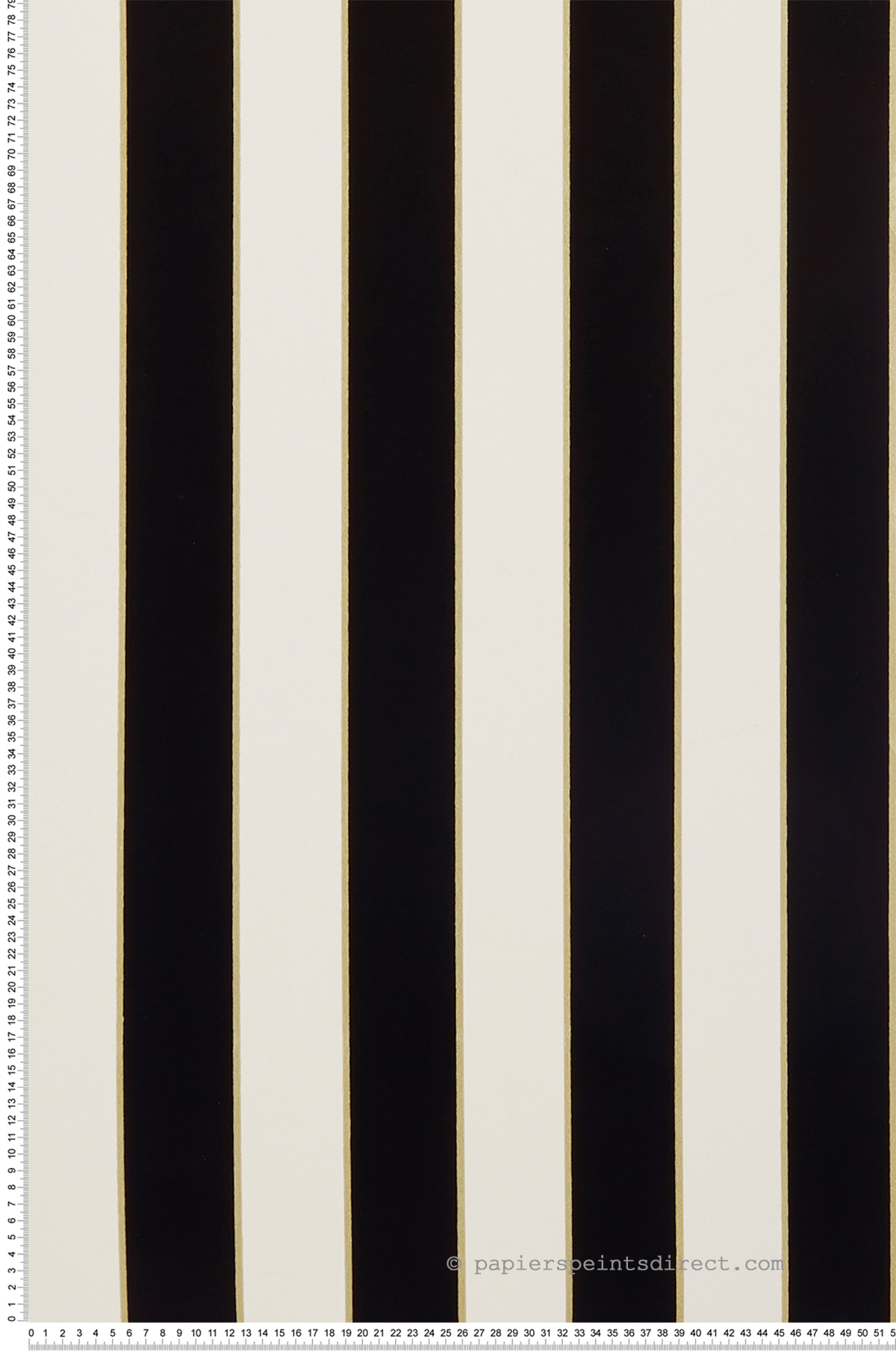 Papier peint Rayure Velours noir écru - Regency Stripe d'Osborne & Little | Réf. OSB-W7780-19