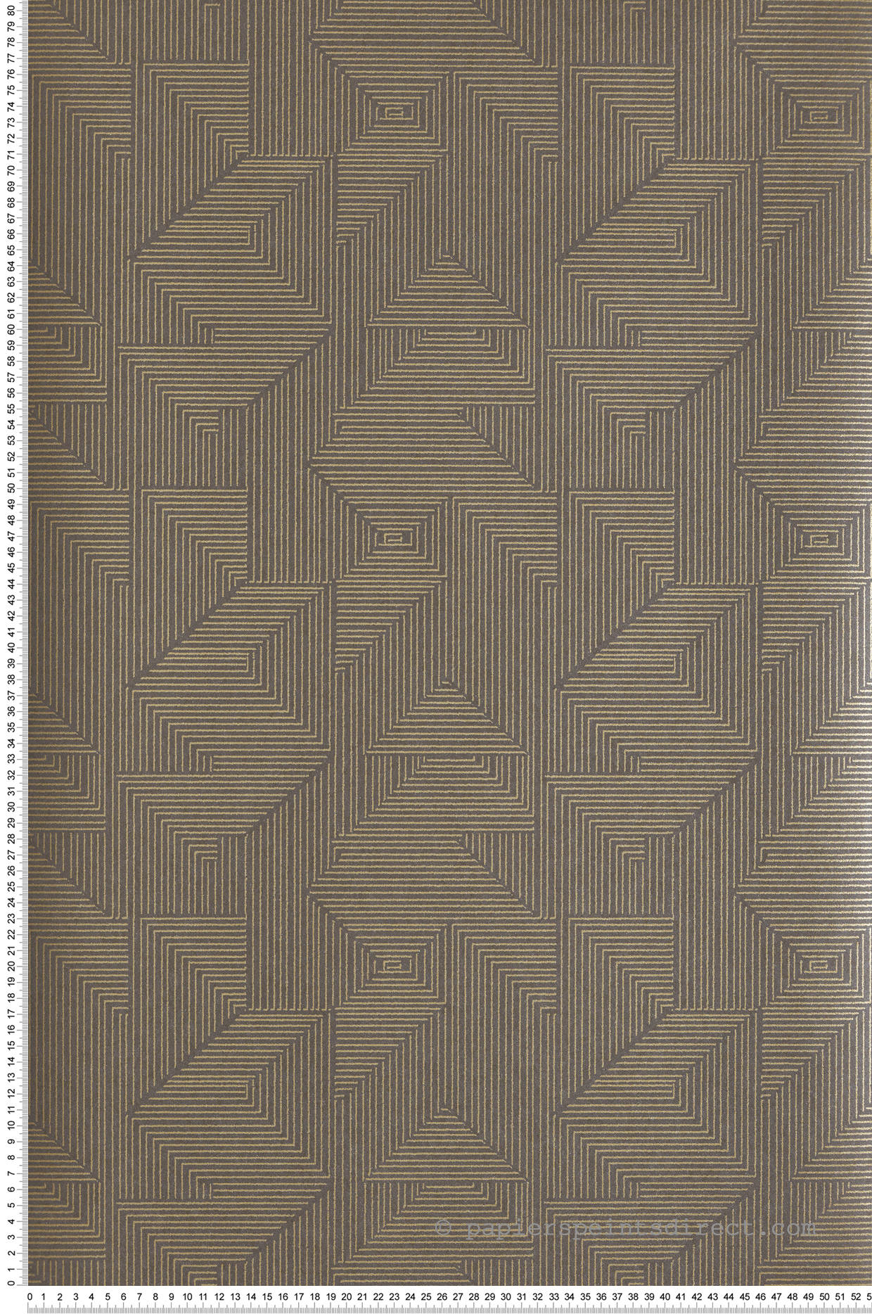 Papier peint Géométrique Angular gris graphite doré - Attitude de Lutèce | Réf. LTC-DWP0368-03