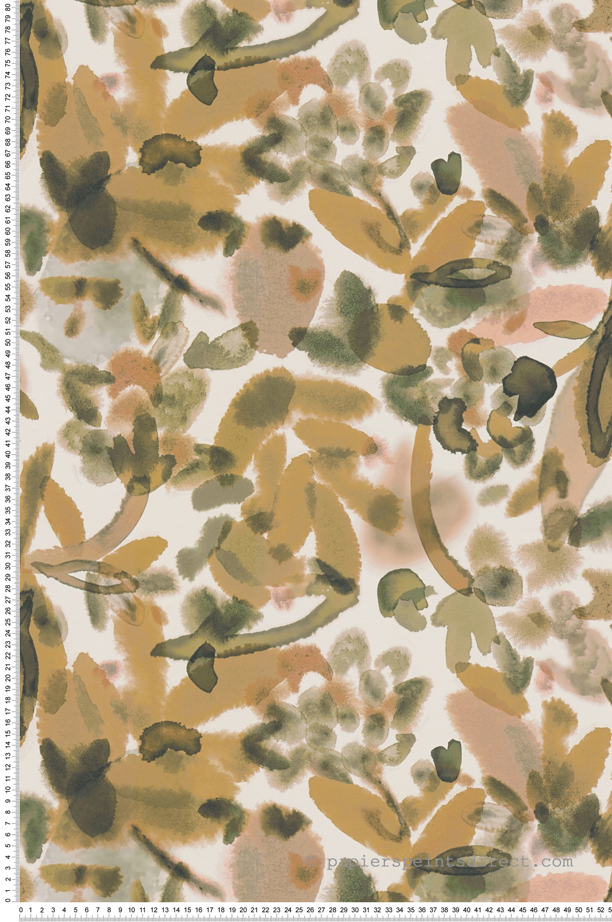 Papier peint Fleurs Aquarelle terreux rose - Bensimon 3 de Lutèce | Réf. LTC-51241108