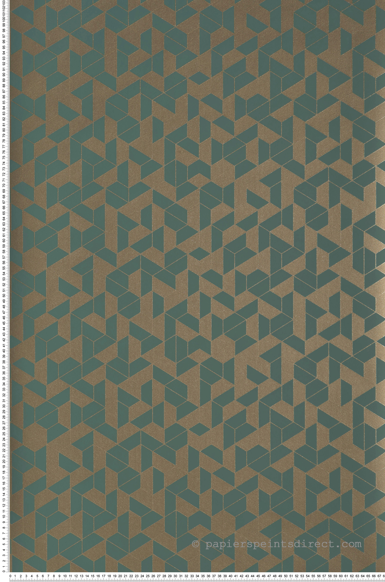 Papier peint Géométrique Mosaic vert - Delta de Casamance | Réf. CAS-74580204