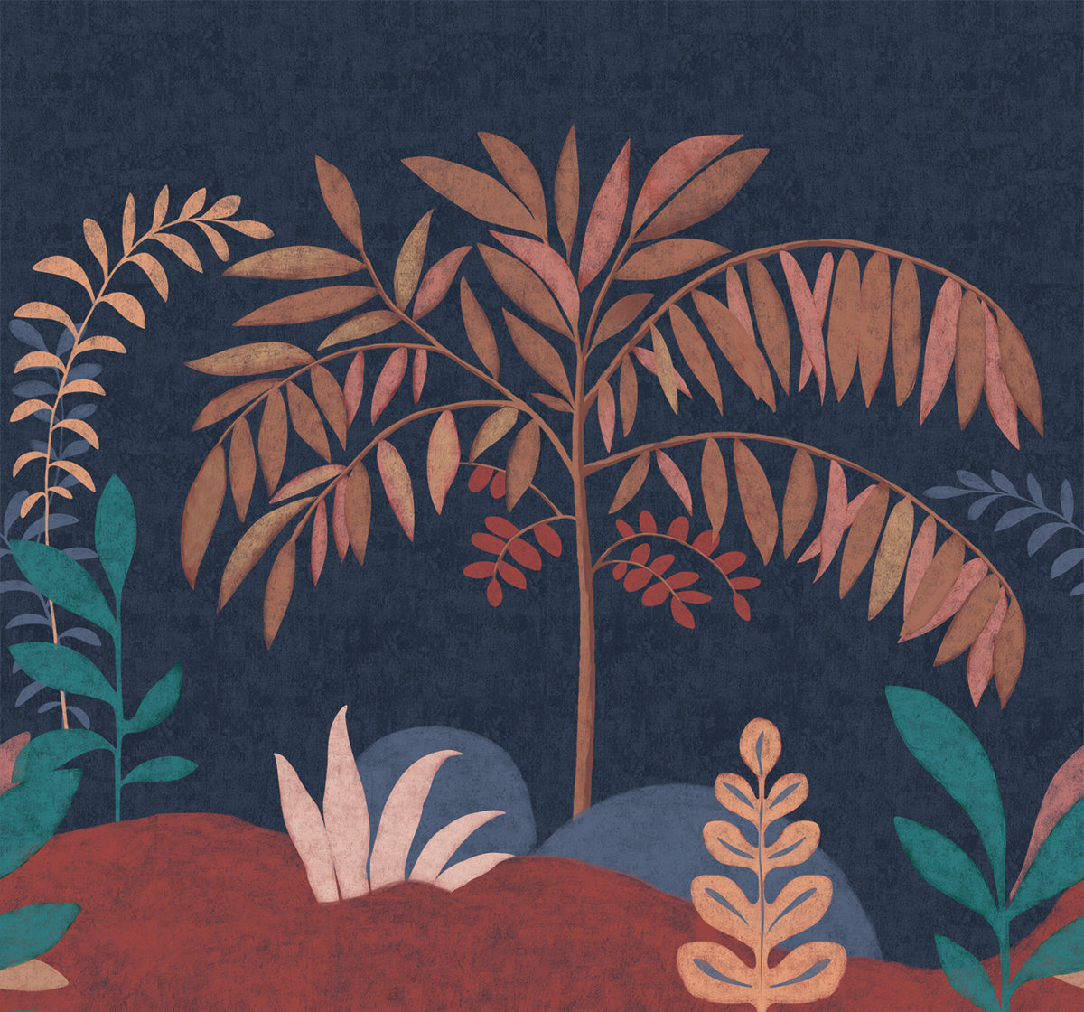 Papier peint panoramique Nature Graphique bleu nuit - Boca Chica de Montecolino | Réf. MC-SOD27092