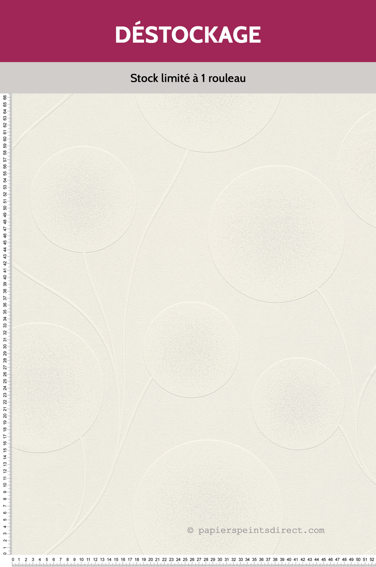 Papier Peint Destockage - Cercles lumineux blancs