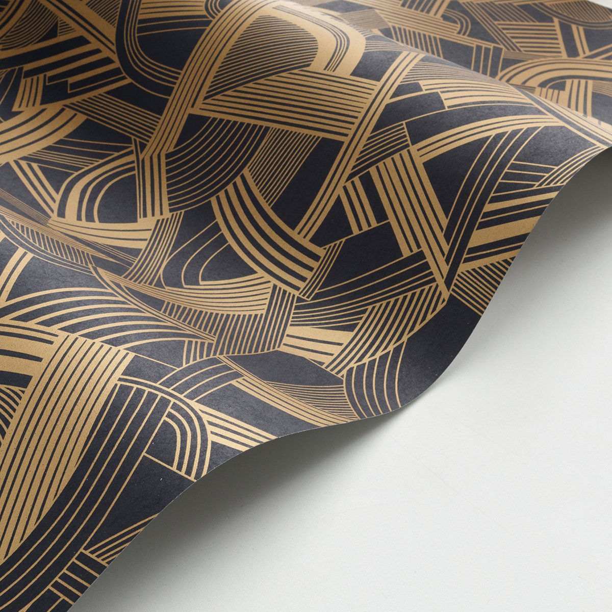 Papier peint Graphique Music Hall noir doré - Twenties de Casadéco AMBV | Réf. TWNT88699229