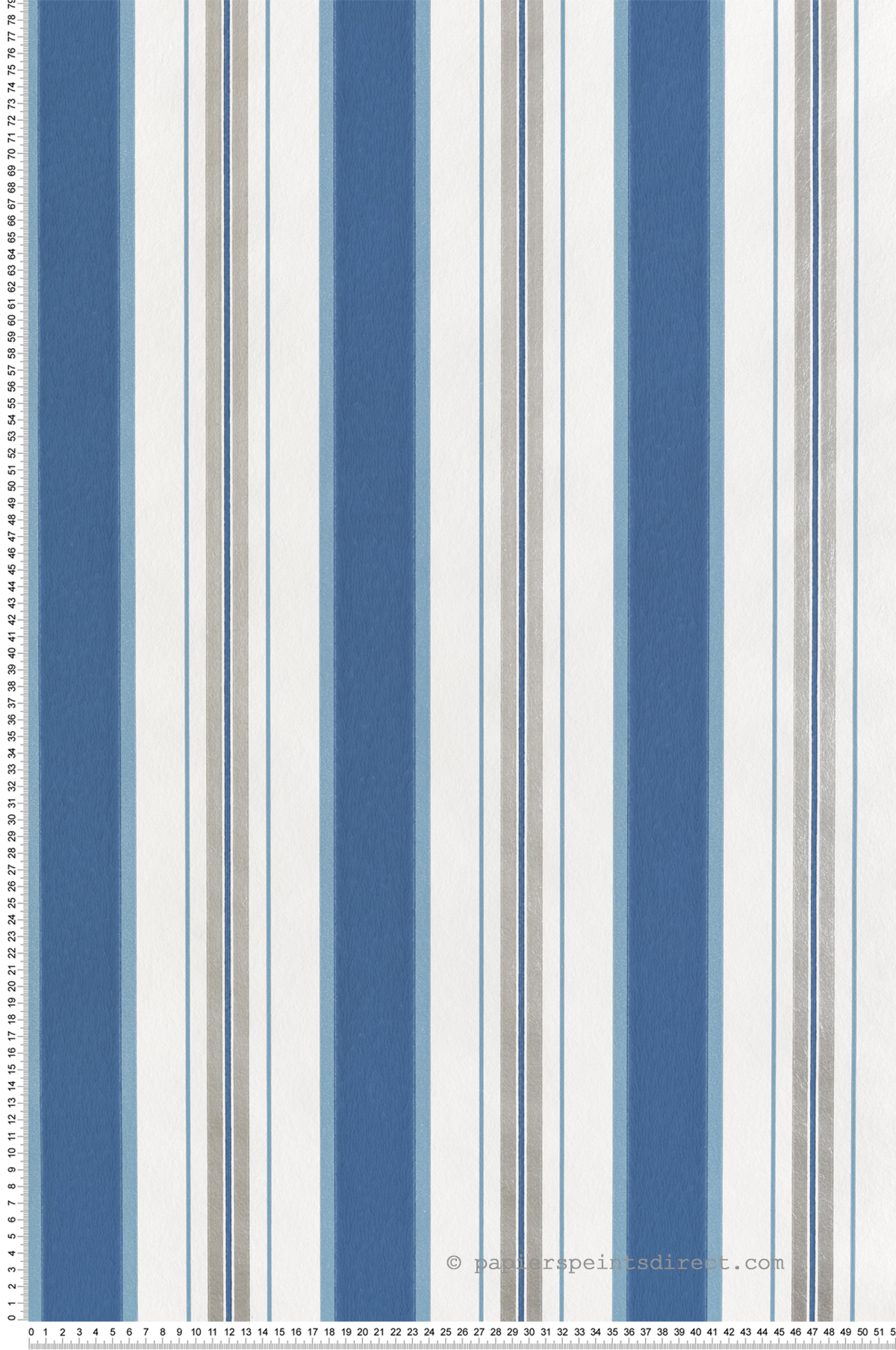 Papier peint Rayure Vintage Peruzzi bleu marine argenté - Alberti d'Osborne & Little | Réf. OSB-W7982-06