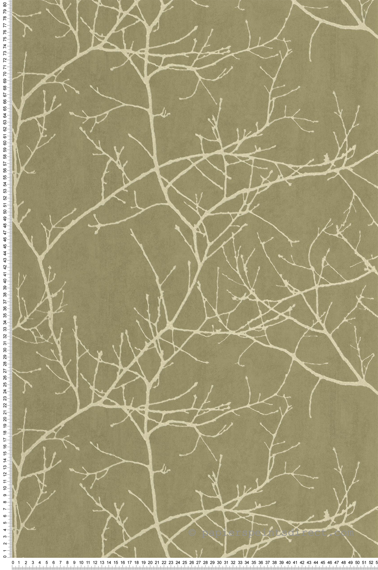 Papier peint Branche Arbre Vancouver vert olive - Riverside 4 de Casadéco | Réf. RIVI89537905