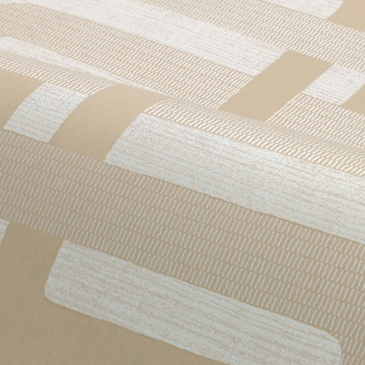 Papier peint Géométrique Rétro Matjara sable nacré - Tressora de Casamance | Réf. CAS-76932854