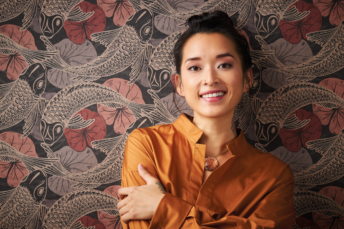 Papier peint Poisson Carpe Koï rouge - Metropolitan Stories 2 d'AS Création | AMB Réf. SP15486