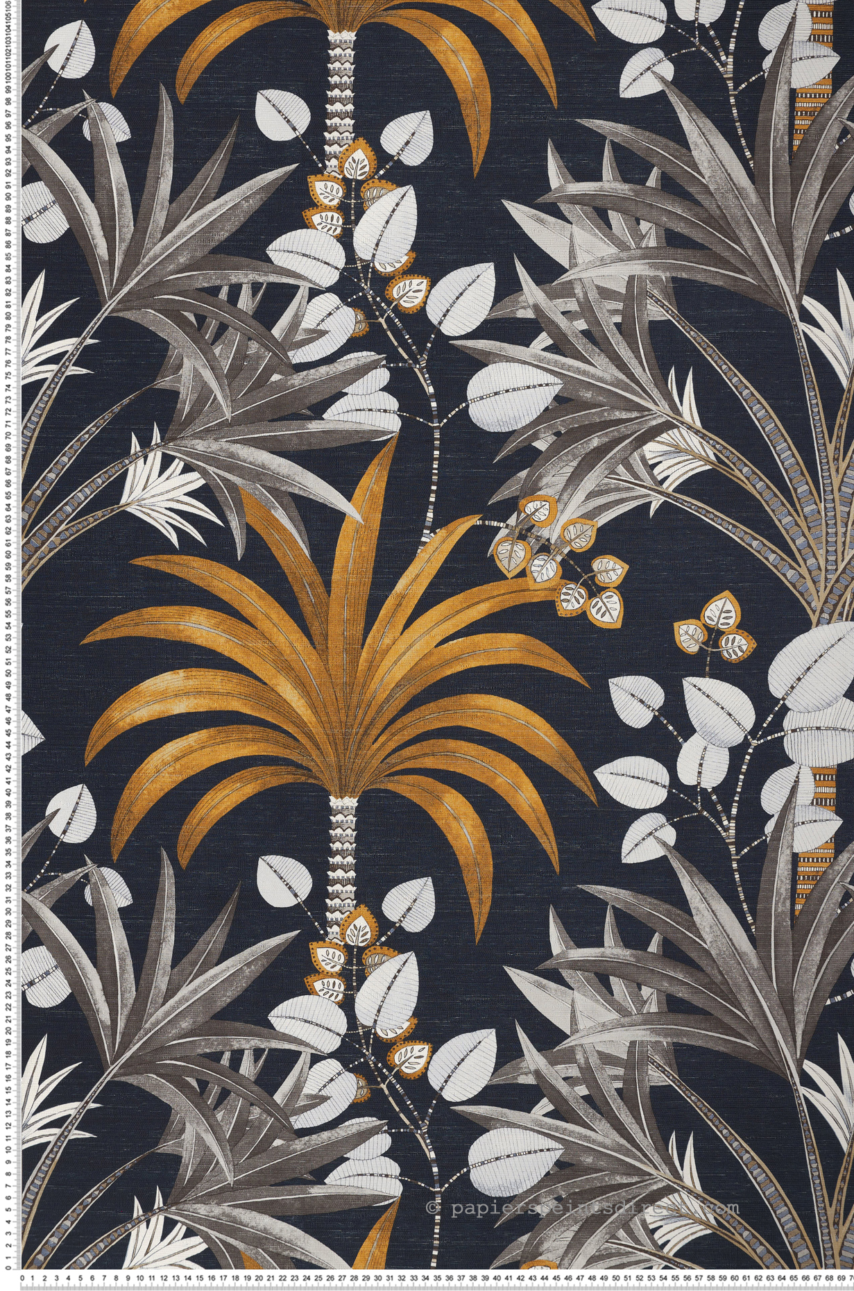 Papier peint Palmier Mirissa encre ocre - Aventura de Casamance | Réf. CAS-75521018