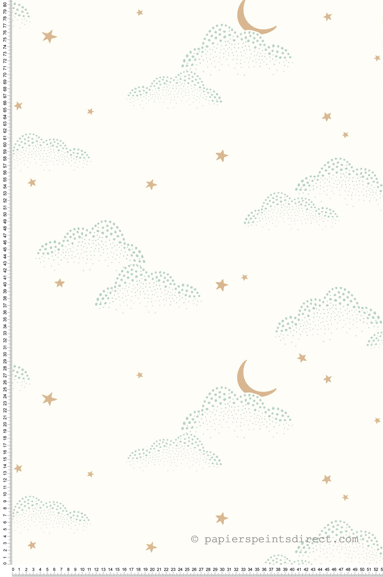 Papier peint Nuage S'Evader menthe - Autour du Monde de Casélio | Réf. ADM103487002