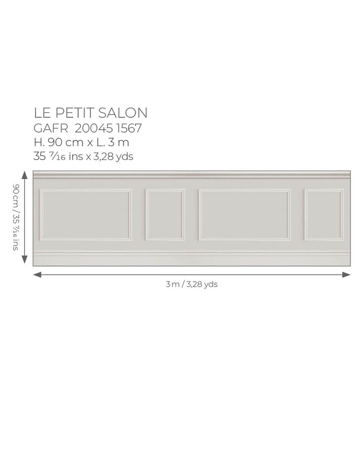 Papier peint Soubassement Moulure Petit Salon grège - Moulures & Co de Casadéco AMB3 | Réf. MOCO200451567