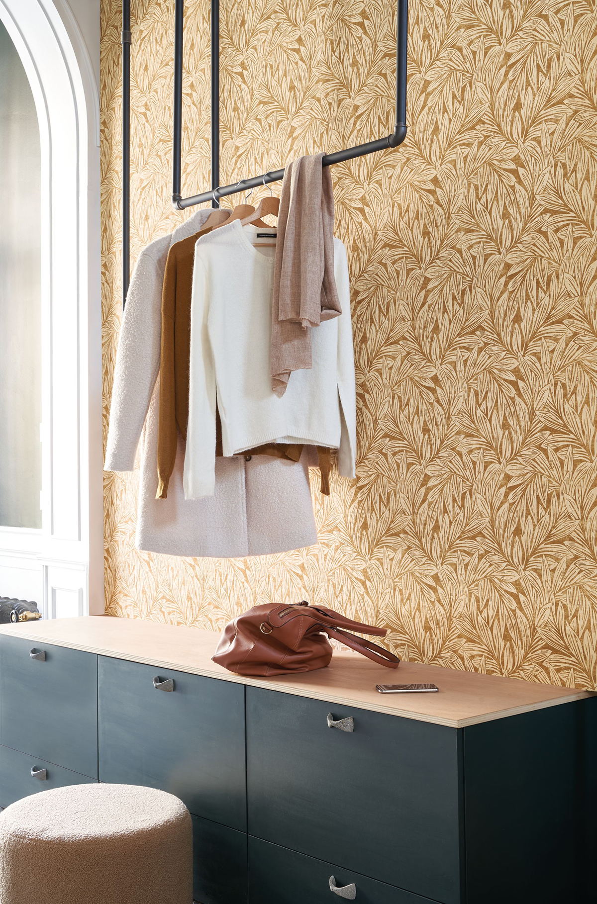 Papier peint Feuillage Danube ocre - Vienne de Casadéco | Réf. VIEN87372731