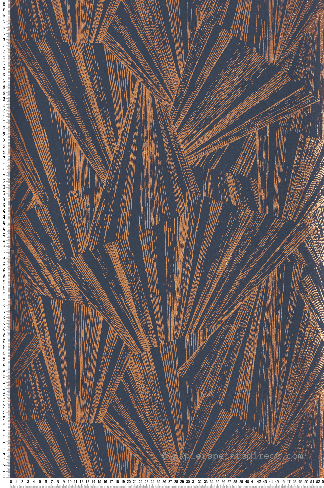 Papier peint Graphique Eclat Foil bleu cuivré - 1930 de Casadéco | Réf. MNCT85746535