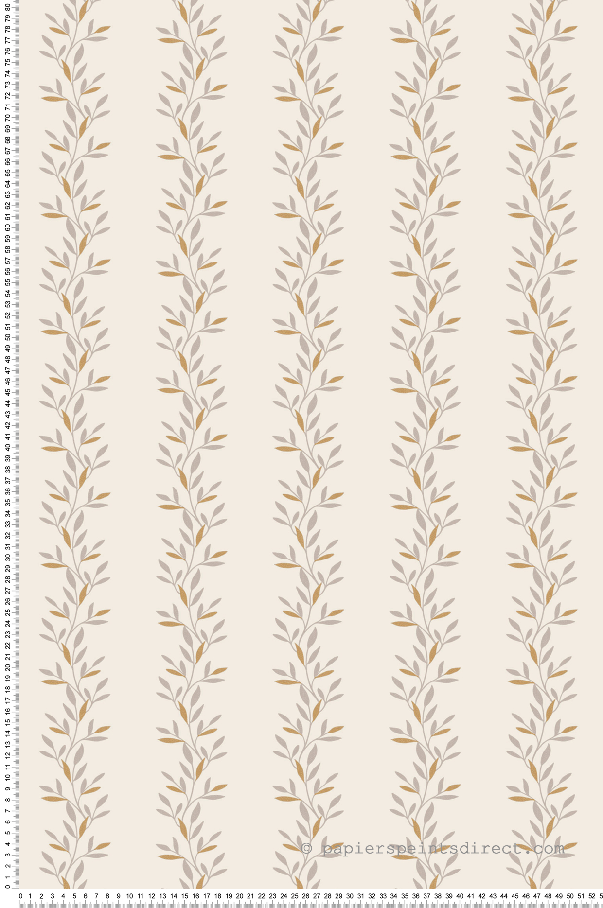 Papier peint Feuillage Esperance gris et doré - Bohème de Casélio | Réf. BOM103189315