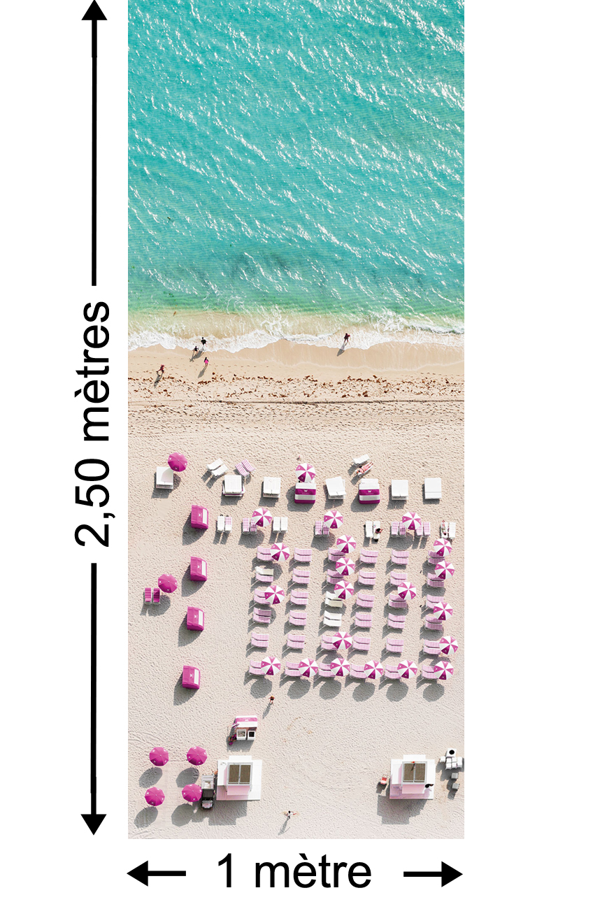 Papier peint plage Pink Umbrella Panel - Papier peint lé unique Komar