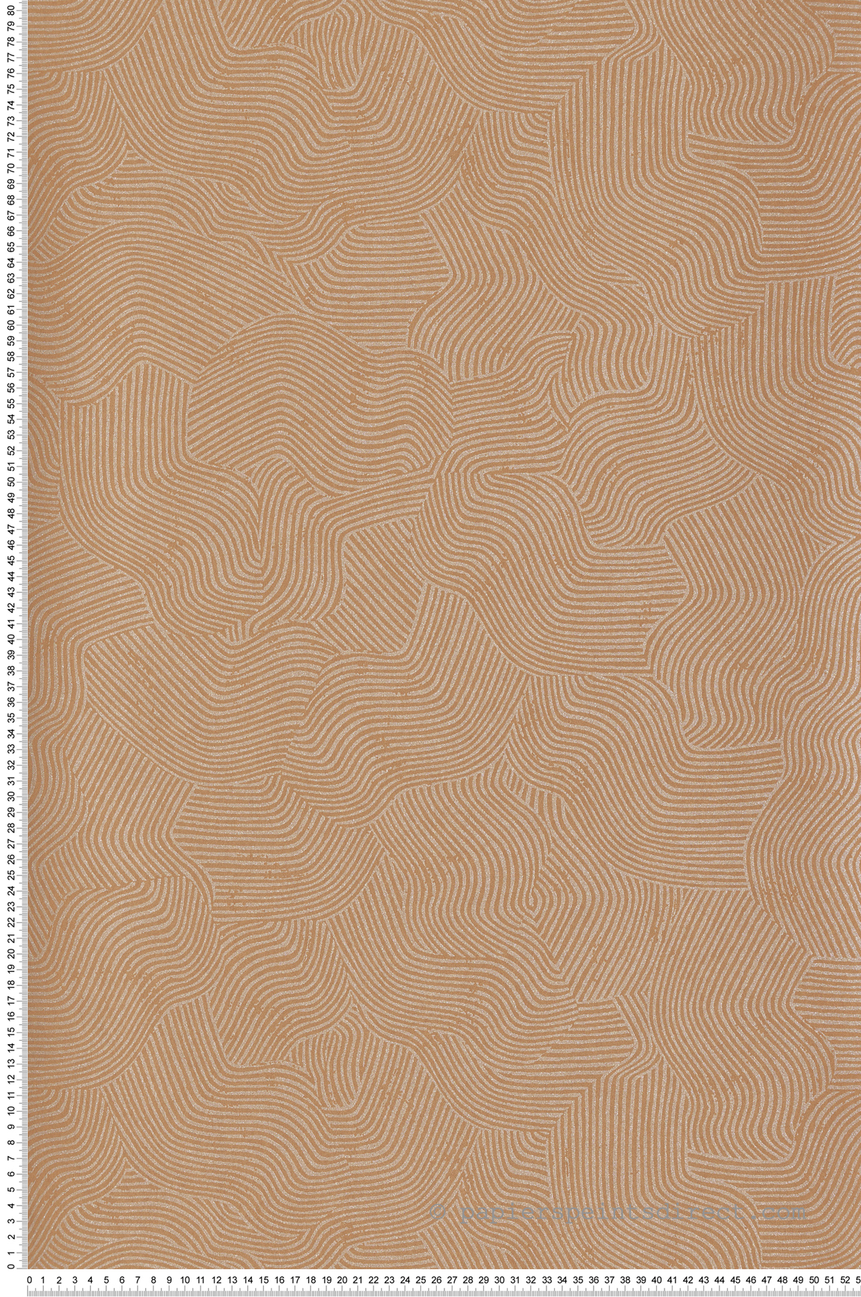 Papier peint Vague Graphique Paillette camel argenté - Merida de Montecolino | Réf. MC-BA26091