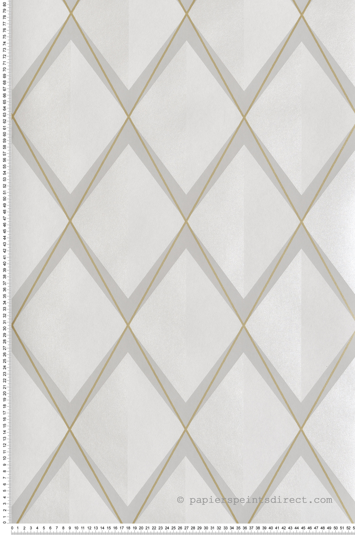 Papier peint Géométrie 3D Chaplin nacré doré - Années Folles de Casadéco | Réf. ANFO201082674