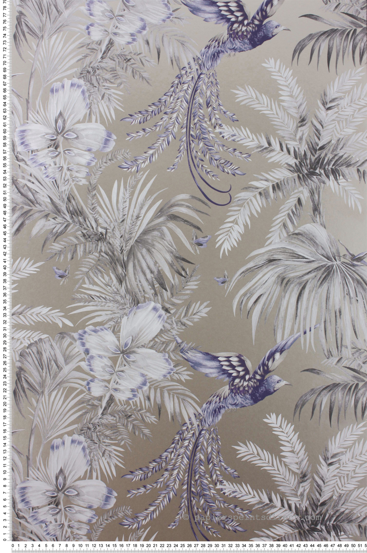 Papier peint Oiseaux Tropicaux violet et doré - The Wallpaper Collection de Matthew Williamson | Réf. OSB-W6655-05